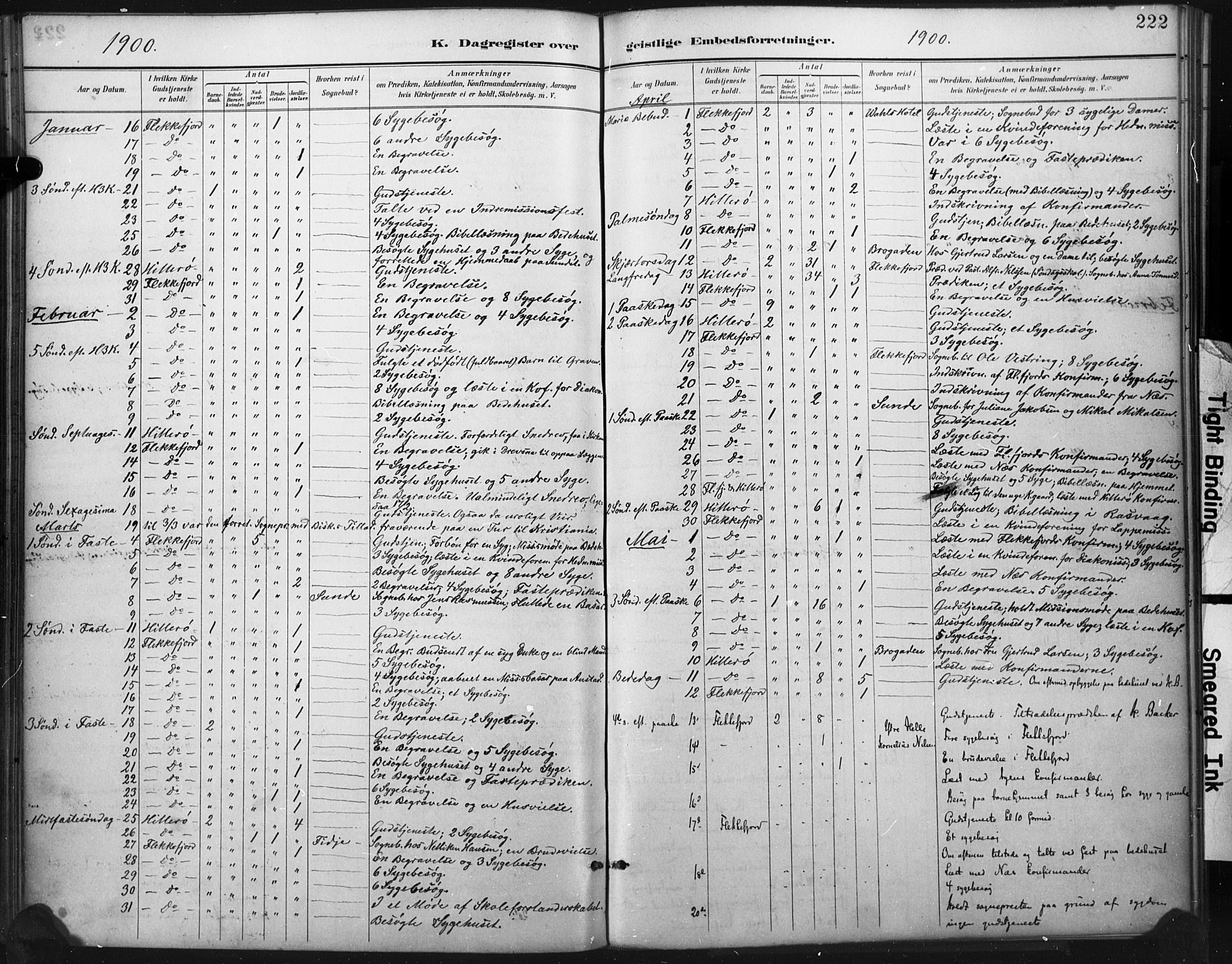 Flekkefjord sokneprestkontor, AV/SAK-1111-0012/F/Fa/Fac/L0008: Parish register (official) no. A 8, 1885-1898, p. 222