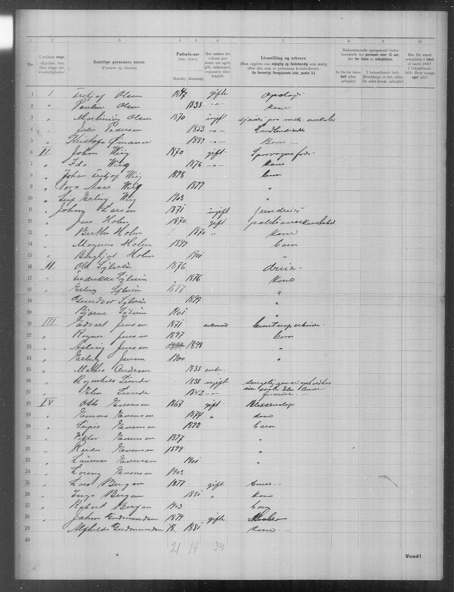 OBA, Municipal Census 1903 for Kristiania, 1903, p. 24709