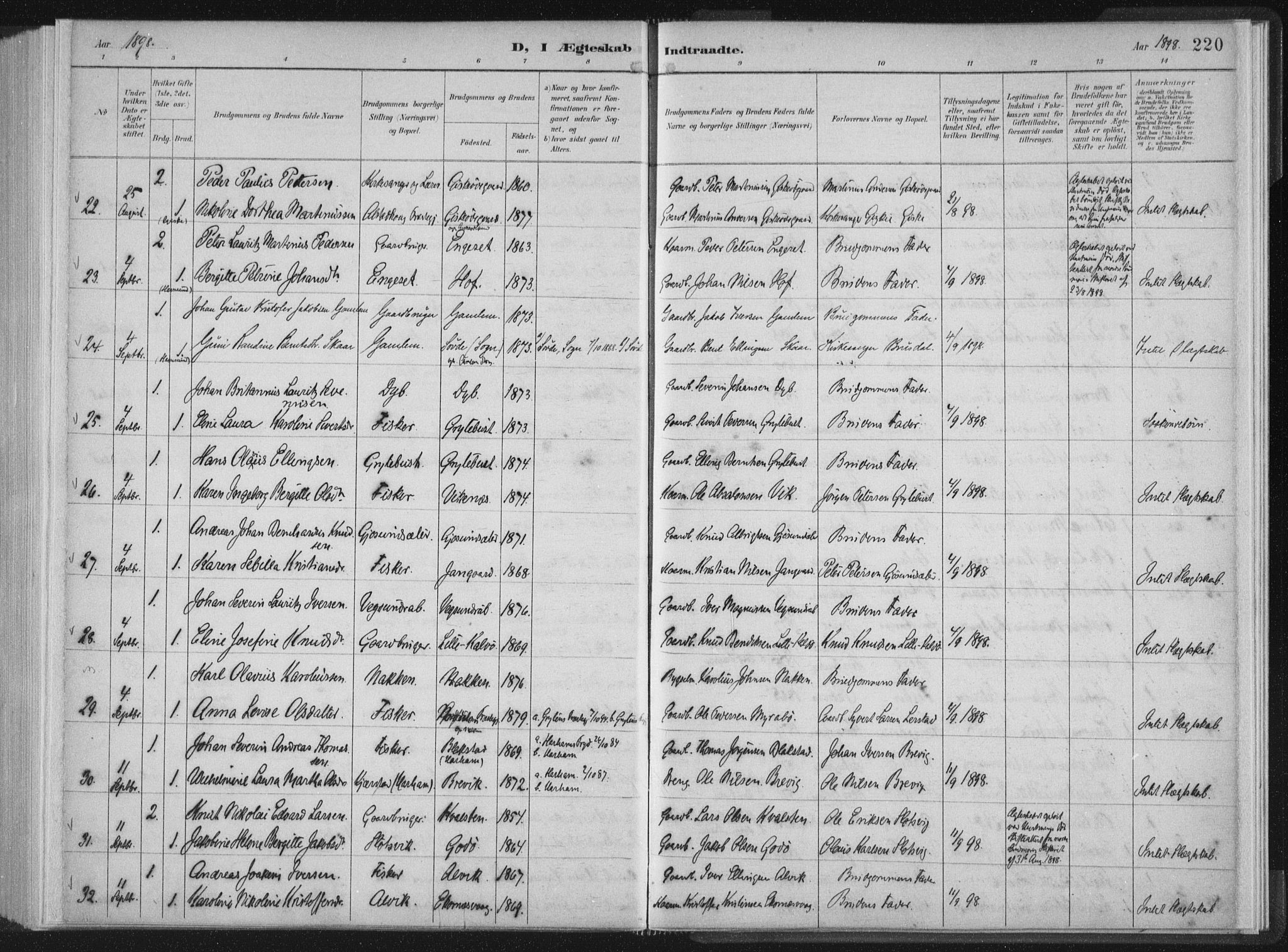 Ministerialprotokoller, klokkerbøker og fødselsregistre - Møre og Romsdal, AV/SAT-A-1454/528/L0405: Parish register (official) no. 528A14, 1891-1906, p. 220