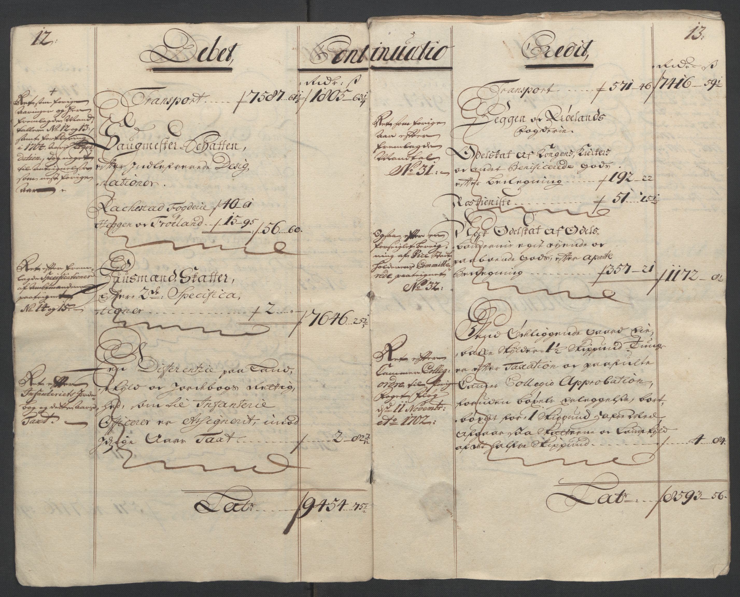 Rentekammeret inntil 1814, Reviderte regnskaper, Fogderegnskap, AV/RA-EA-4092/R07/L0299: Fogderegnskap Rakkestad, Heggen og Frøland, 1707, p. 9