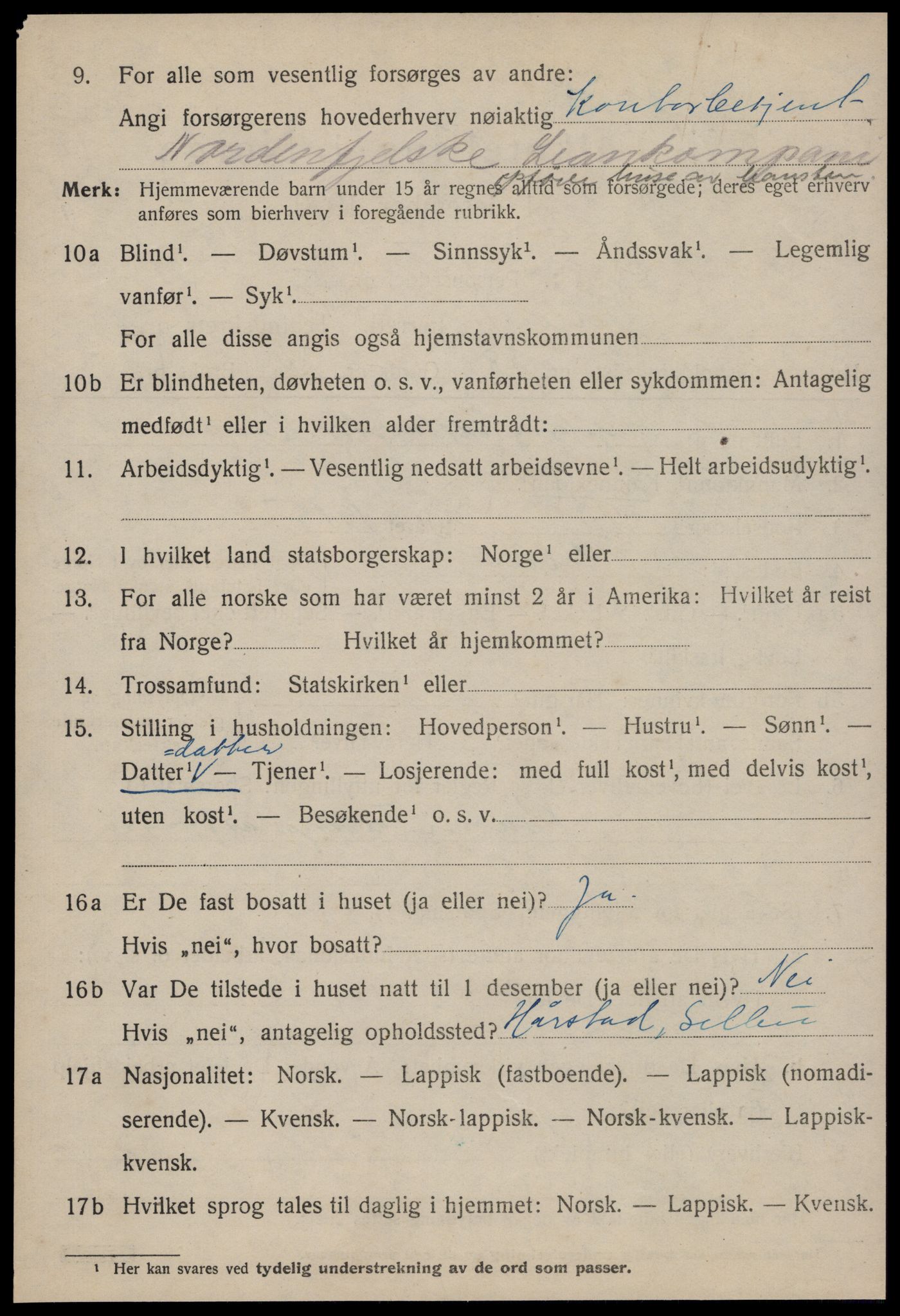 SAT, 1920 census for Selbu, 1920, p. 6177