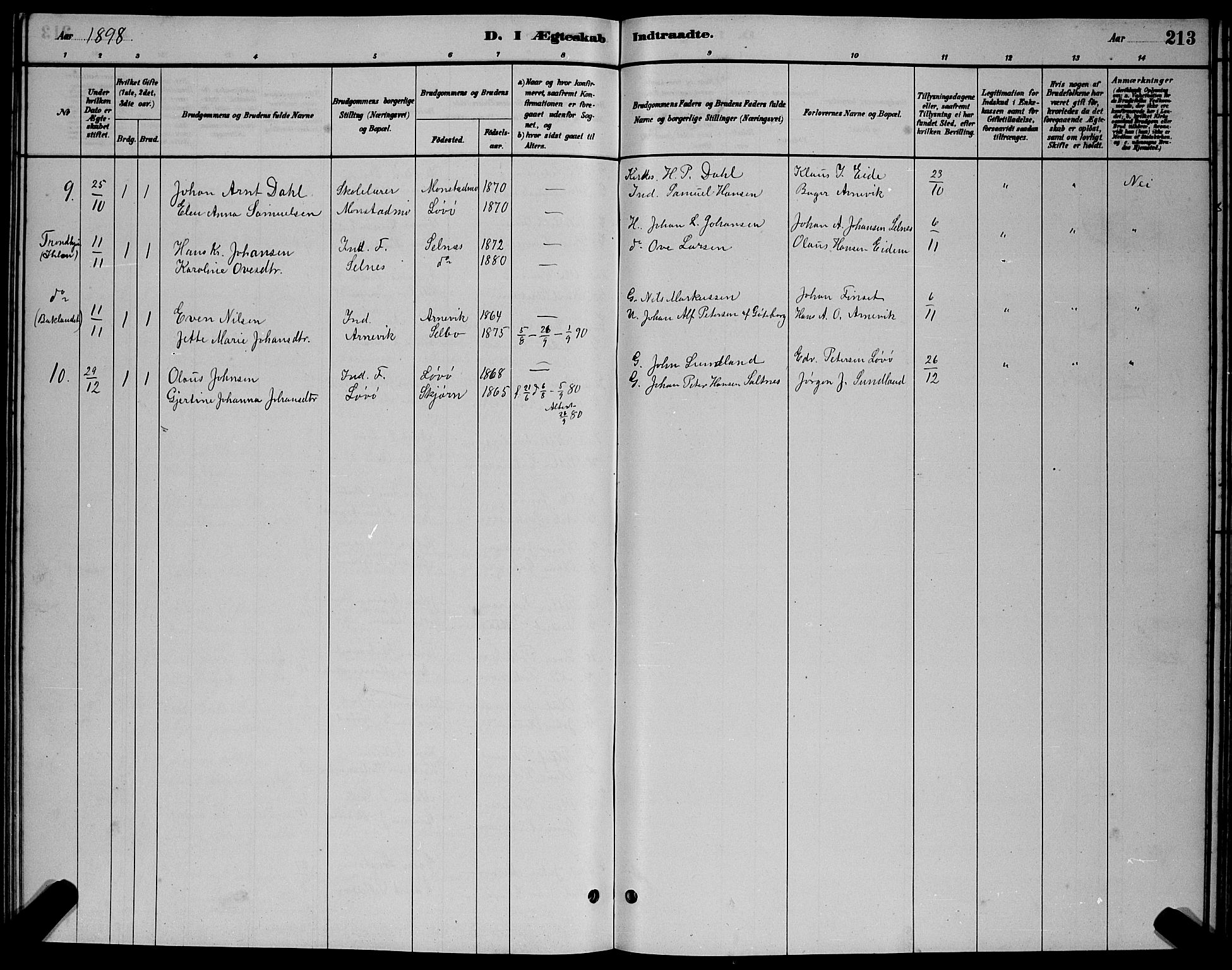 Ministerialprotokoller, klokkerbøker og fødselsregistre - Sør-Trøndelag, SAT/A-1456/655/L0687: Parish register (copy) no. 655C03, 1880-1898, p. 213