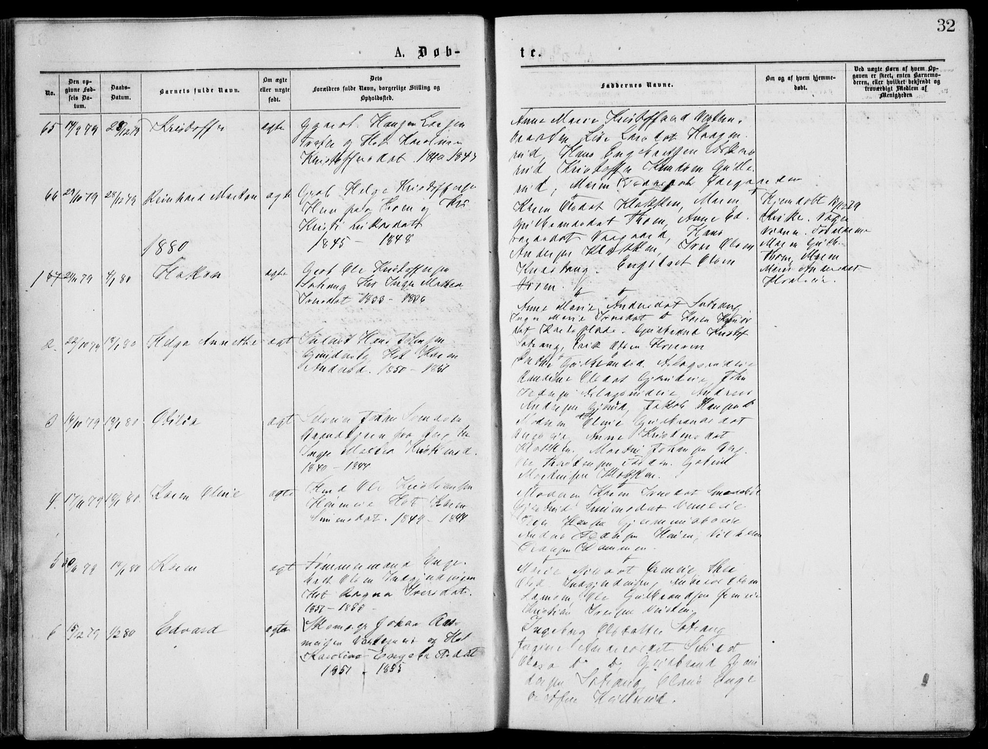 Norderhov kirkebøker, SAKO/A-237/G/Gb/L0001: Parish register (copy) no. II 1, 1876-1899, p. 32