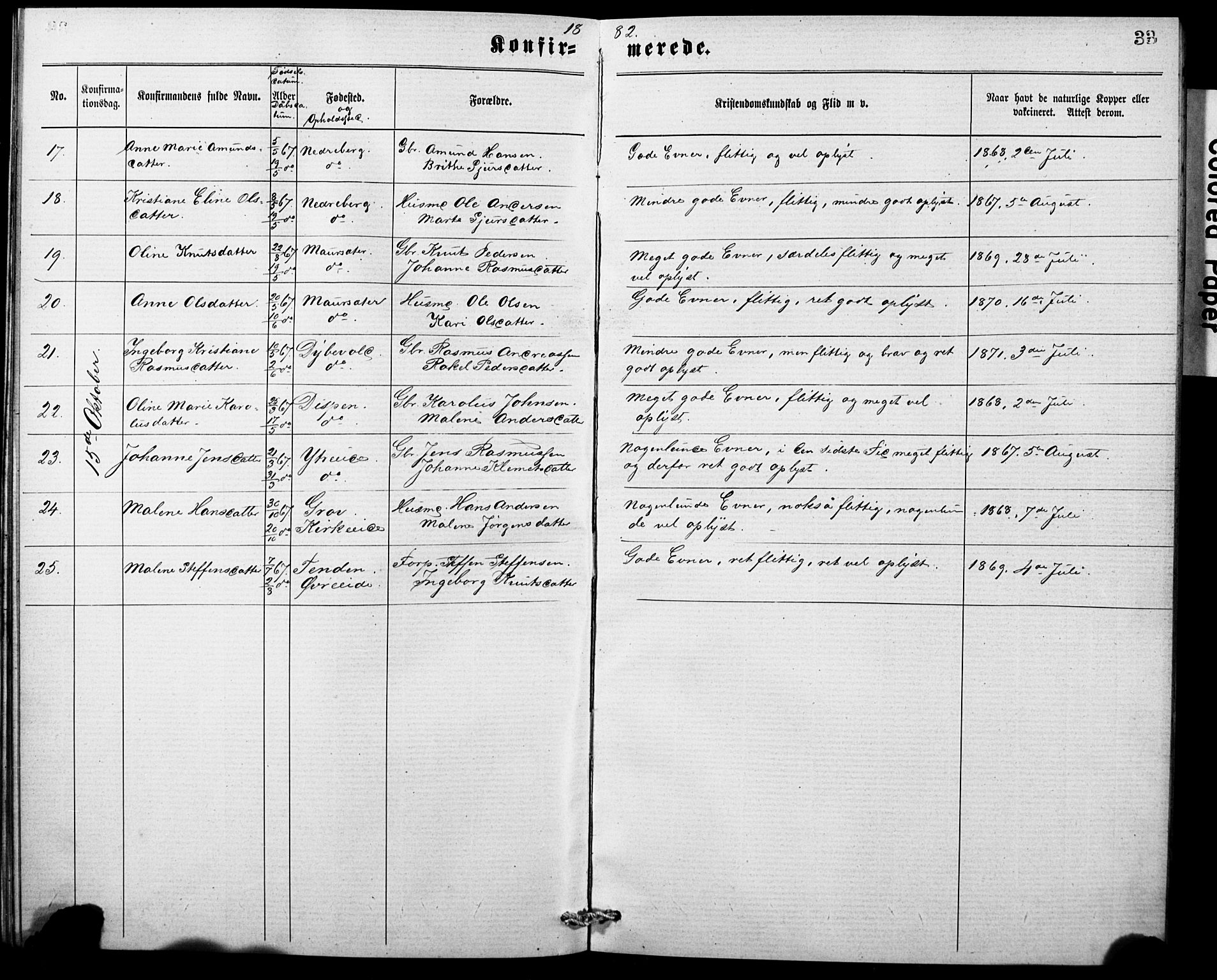 Stryn Sokneprestembete, AV/SAB-A-82501: Parish register (copy) no. A 1A, 1877-1882, p. 33