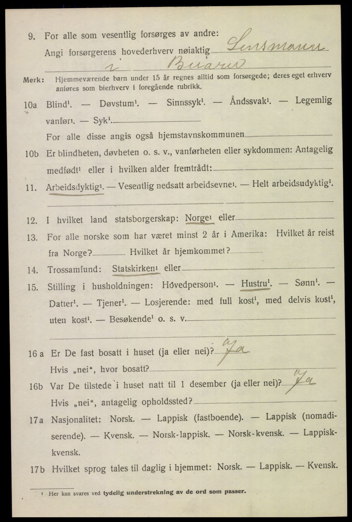 SAT, 1920 census for Beiarn, 1920, p. 1921