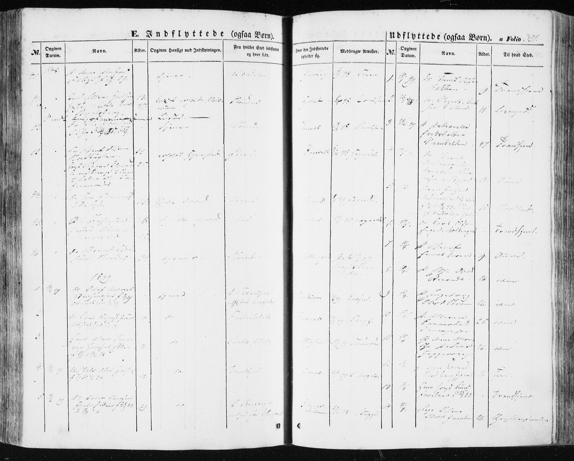 Ministerialprotokoller, klokkerbøker og fødselsregistre - Sør-Trøndelag, SAT/A-1456/634/L0529: Parish register (official) no. 634A05, 1843-1851, p. 351