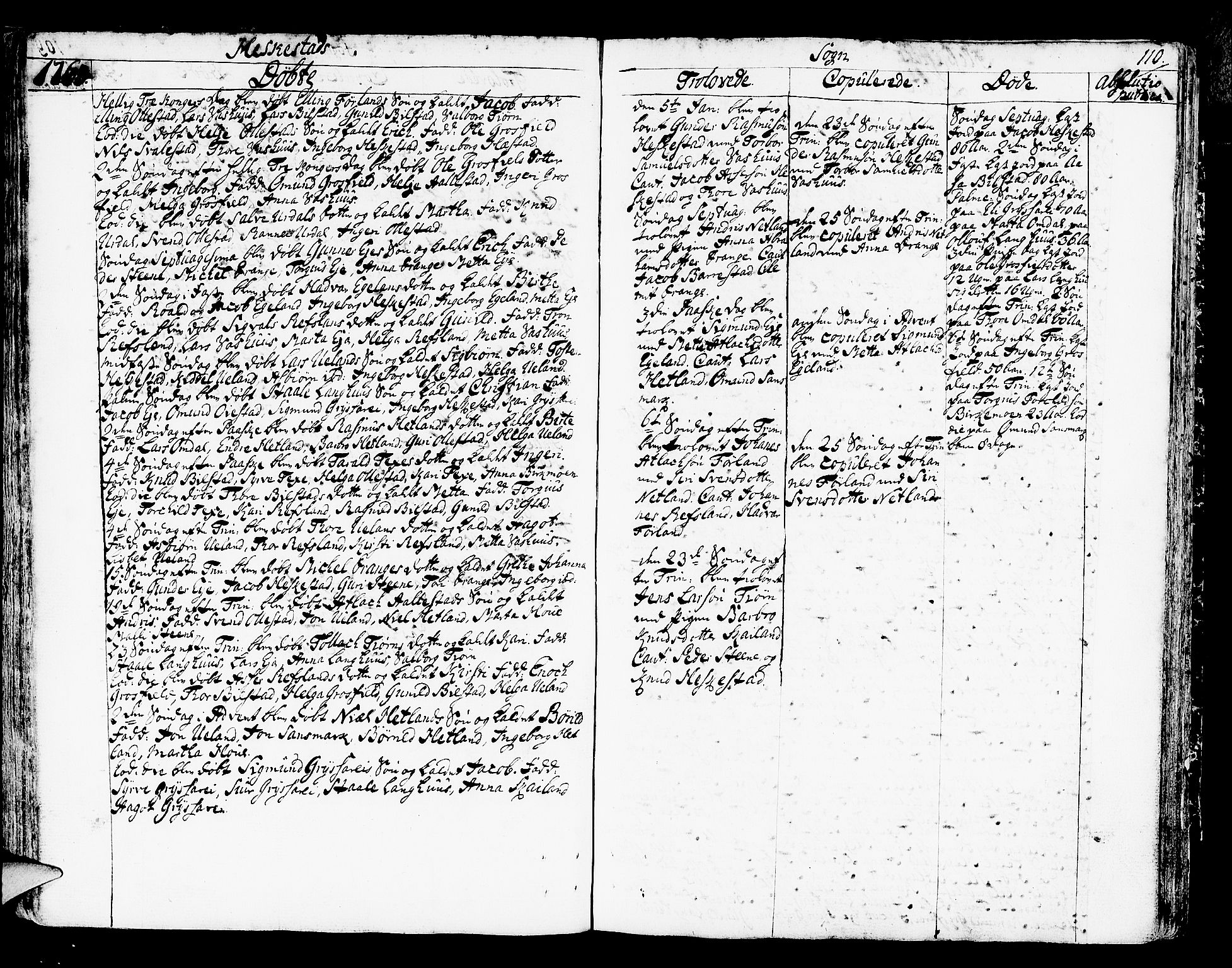 Helleland sokneprestkontor, SAST/A-101810: Parish register (official) no. A 2 /3, 1762-1791, p. 110