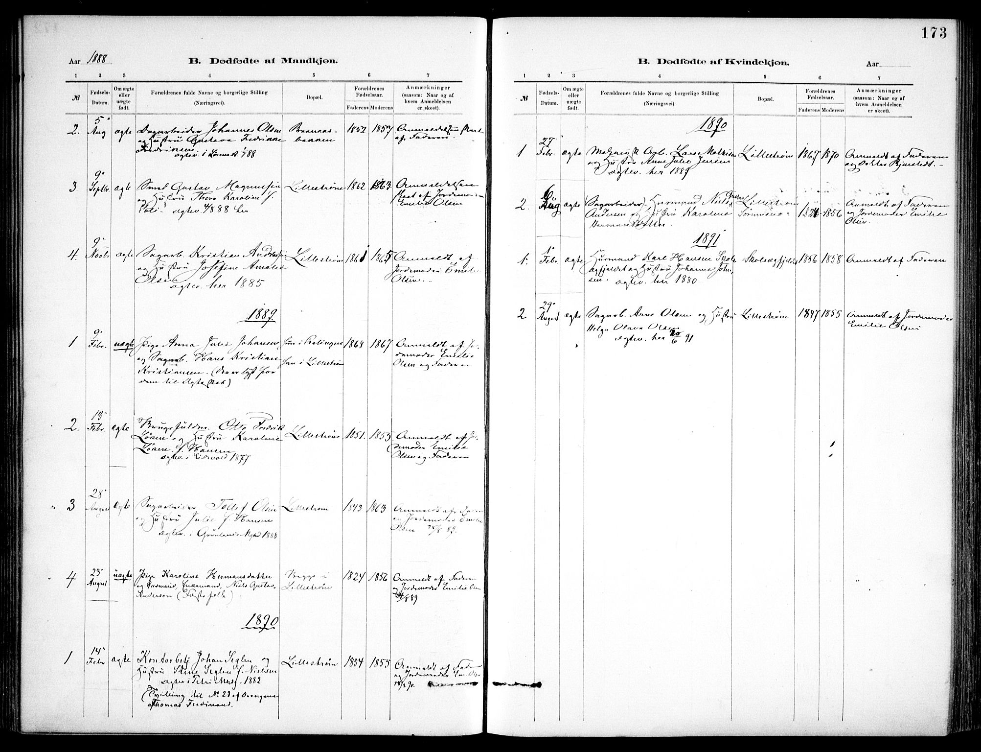 Skedsmo prestekontor Kirkebøker, AV/SAO-A-10033a/F/Fa/L0013: Parish register (official) no. I 13, 1883-1891, p. 173