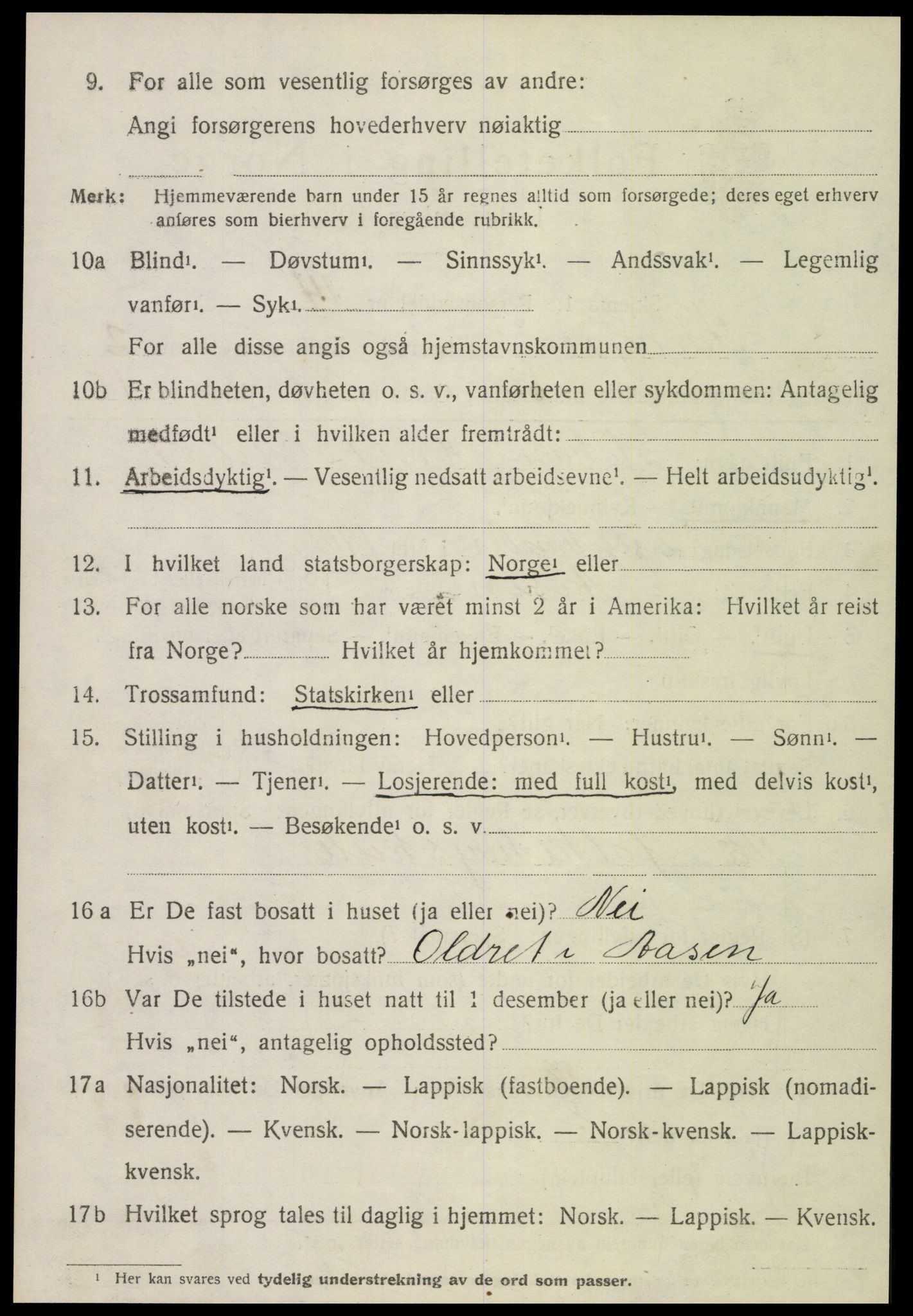 SAT, 1920 census for Skogn, 1920, p. 3674