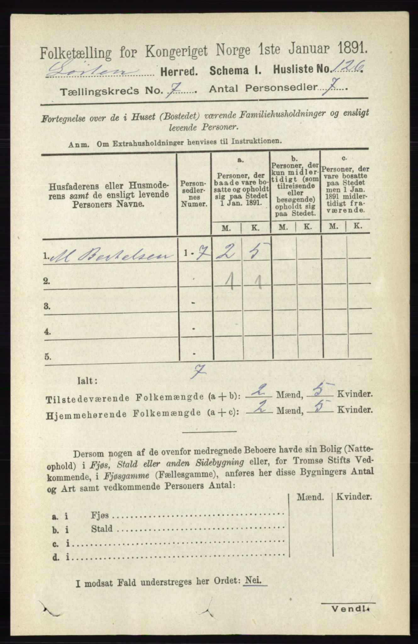 RA, 1891 census for 0415 Løten, 1891, p. 4394