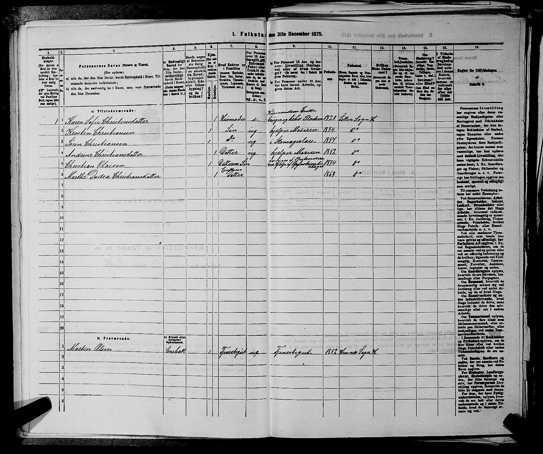 RA, 1875 census for 0221P Høland, 1875, p. 795