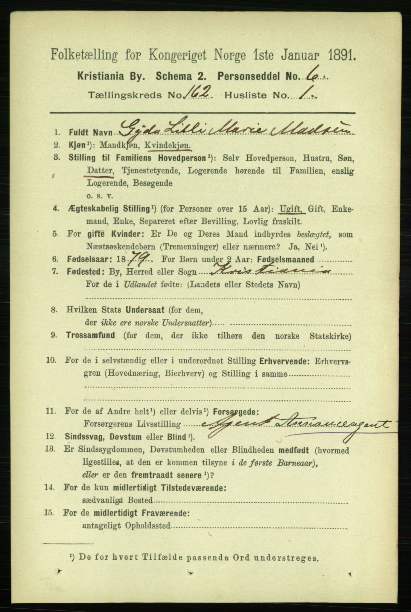 RA, 1891 census for 0301 Kristiania, 1891, p. 92585