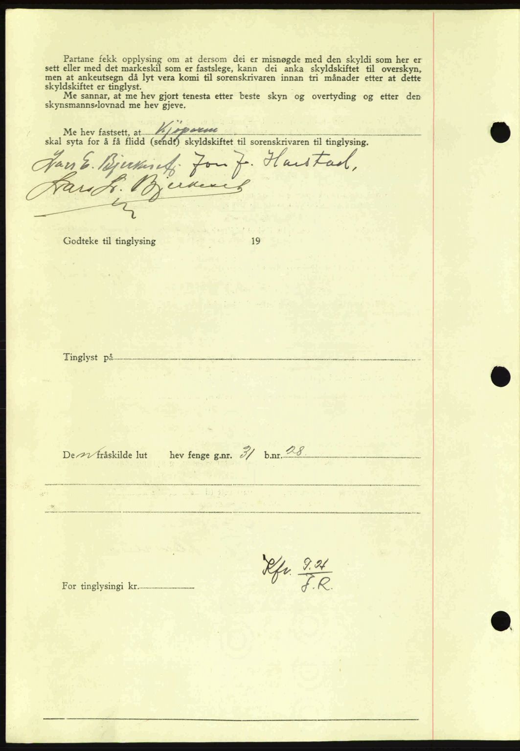 Nordmøre sorenskriveri, AV/SAT-A-4132/1/2/2Ca: Mortgage book no. A93, 1942-1942, Diary no: : 1698/1942