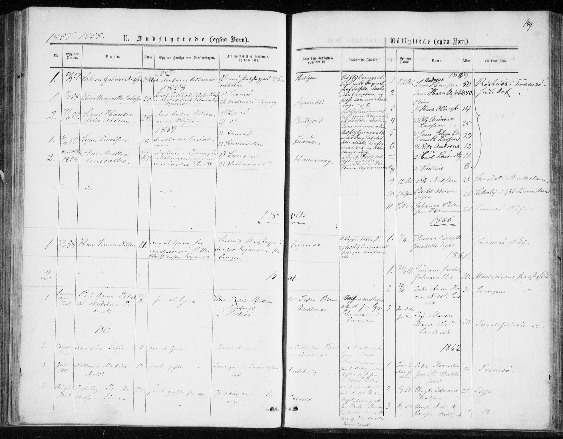 Balsfjord sokneprestembete, SATØ/S-1303/G/Ga/L0001kirke: Parish register (official) no. 1, 1858-1870, p. 149