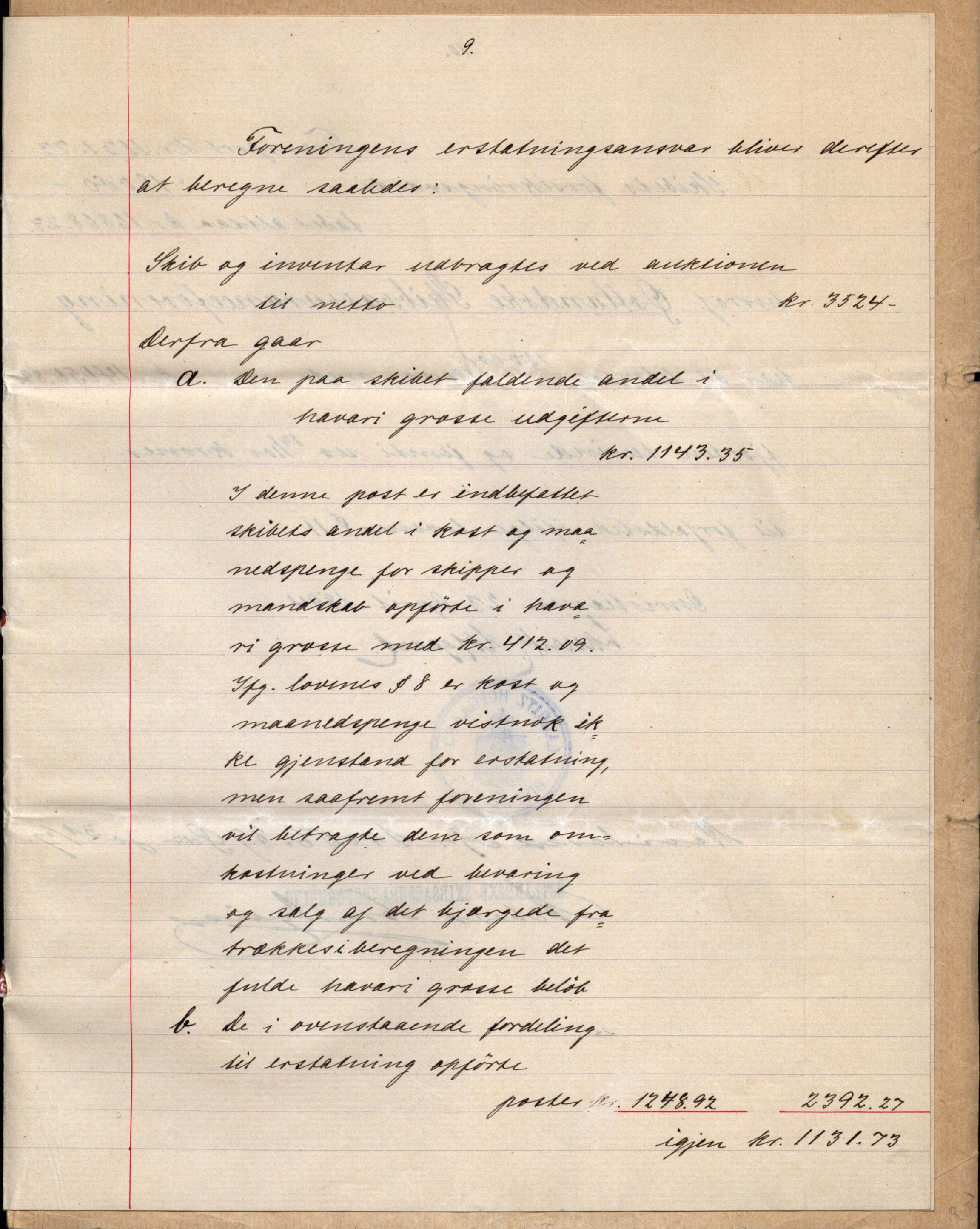 Pa 63 - Østlandske skibsassuranceforening, VEMU/A-1079/G/Ga/L0029/0009: Havaridokumenter / Anette, Agathe, Agra, Buffalo, 1893, p. 23