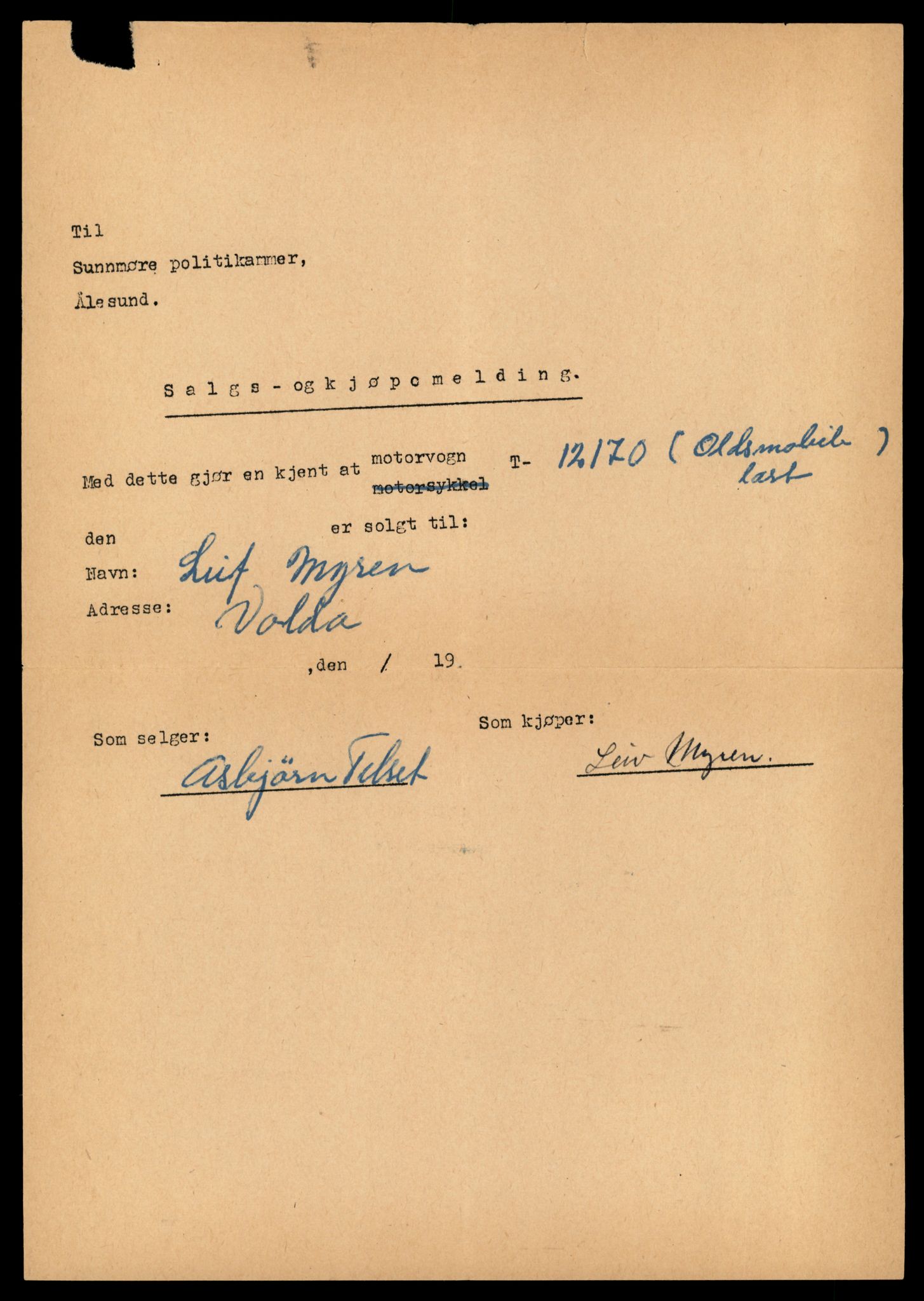 Møre og Romsdal vegkontor - Ålesund trafikkstasjon, AV/SAT-A-4099/F/Fe/L0034: Registreringskort for kjøretøy T 12500 - T 12652, 1927-1998, p. 1410