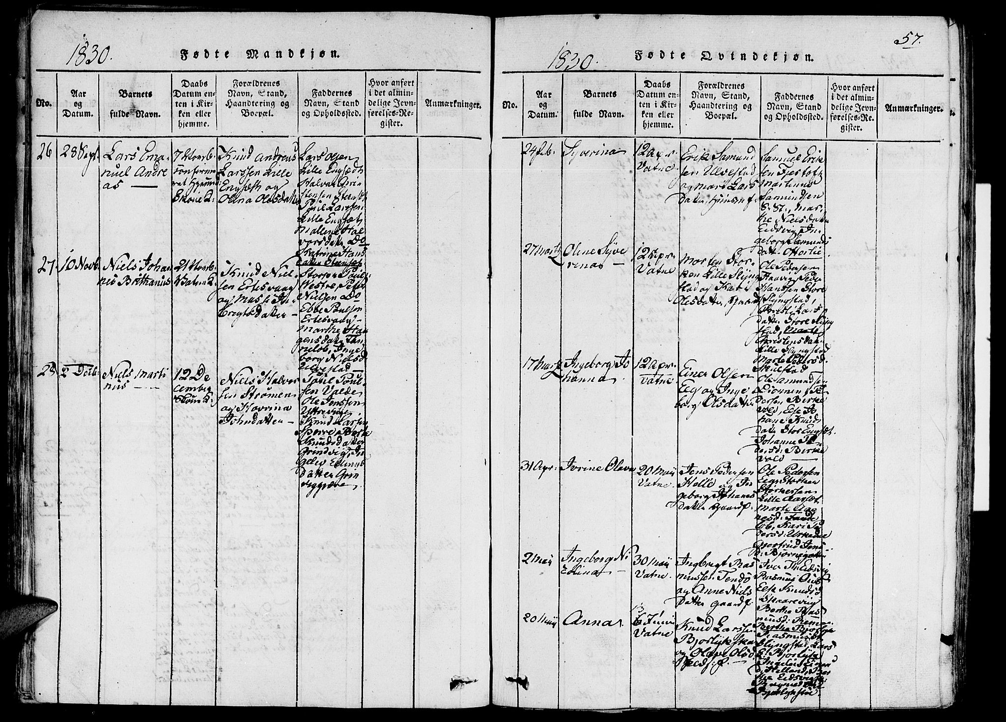 Ministerialprotokoller, klokkerbøker og fødselsregistre - Møre og Romsdal, AV/SAT-A-1454/524/L0351: Parish register (official) no. 524A03, 1816-1838, p. 57