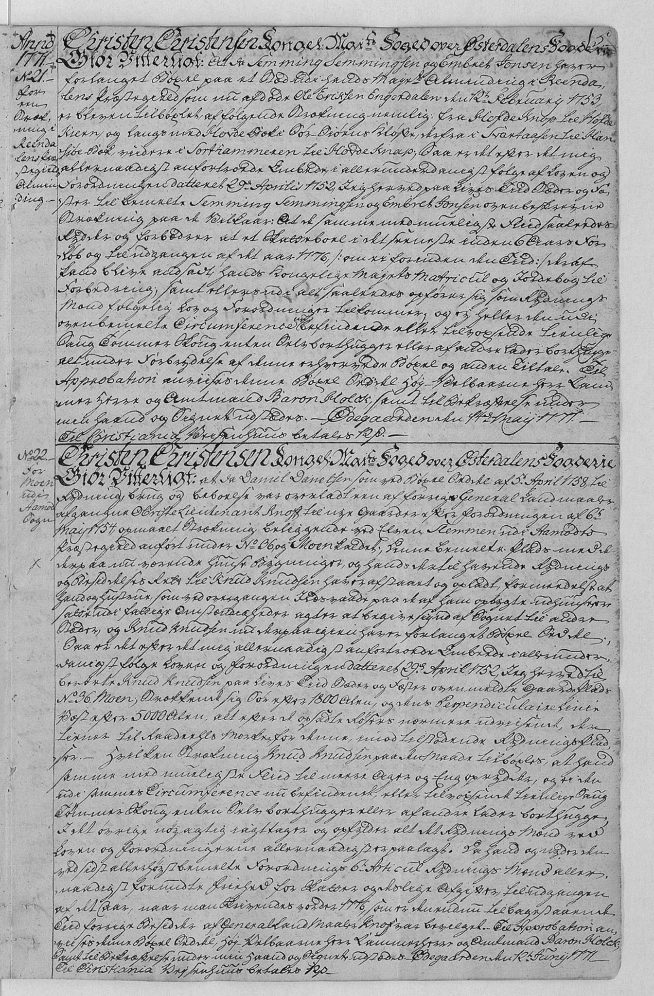 Østerdalen fogderi, AV/SAH-FOGDH-006/F/Fb/L0001: Bygselsprotokoll, 1765-1822, p. 5a