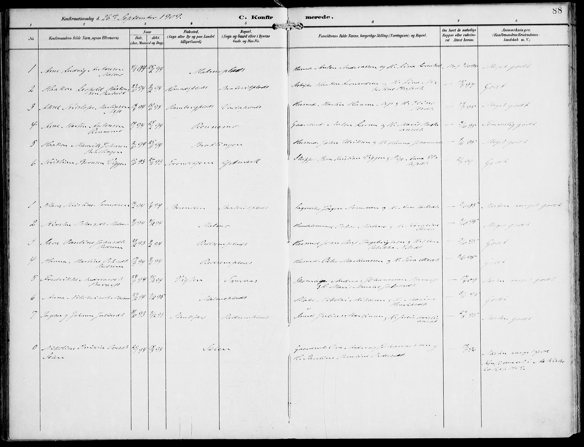 Ministerialprotokoller, klokkerbøker og fødselsregistre - Nord-Trøndelag, SAT/A-1458/745/L0430: Parish register (official) no. 745A02, 1895-1913, p. 88