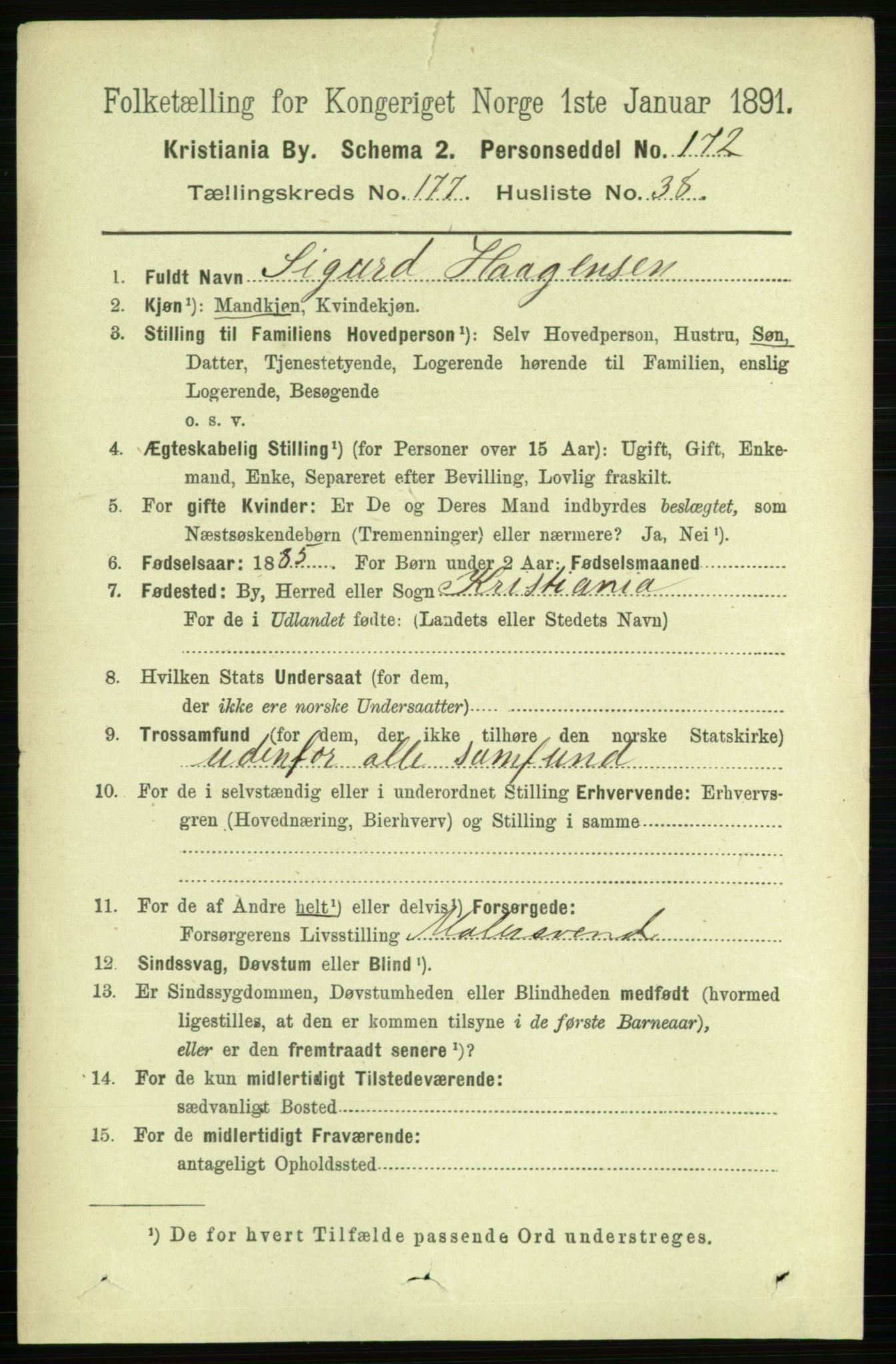 RA, 1891 census for 0301 Kristiania, 1891, p. 107389