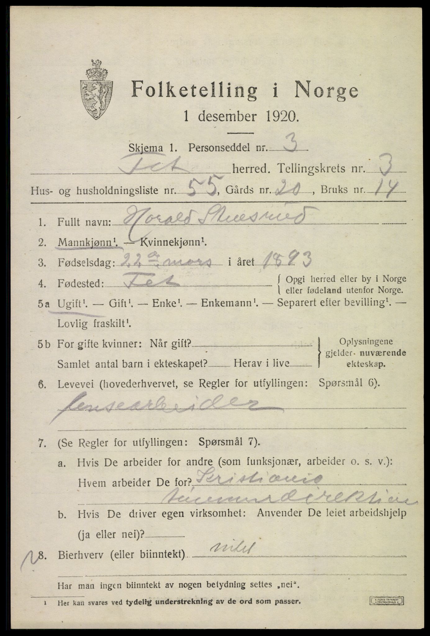 SAO, 1920 census for Fet, 1920, p. 4496