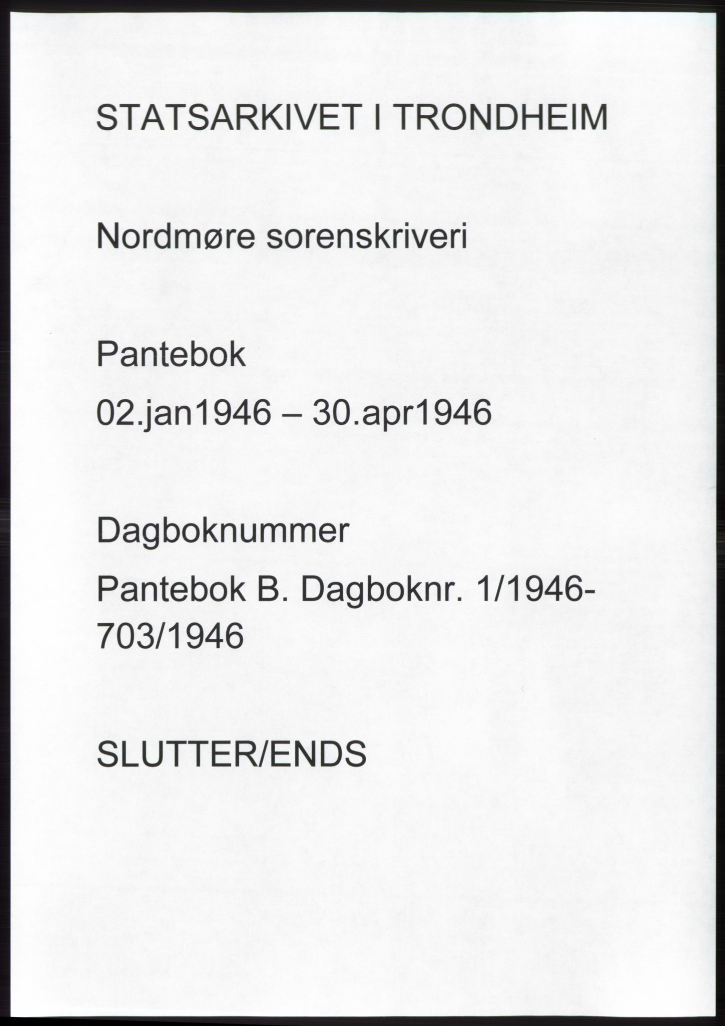 Nordmøre sorenskriveri, AV/SAT-A-4132/1/2/2Ca: Mortgage book no. B93b, 1946-1946