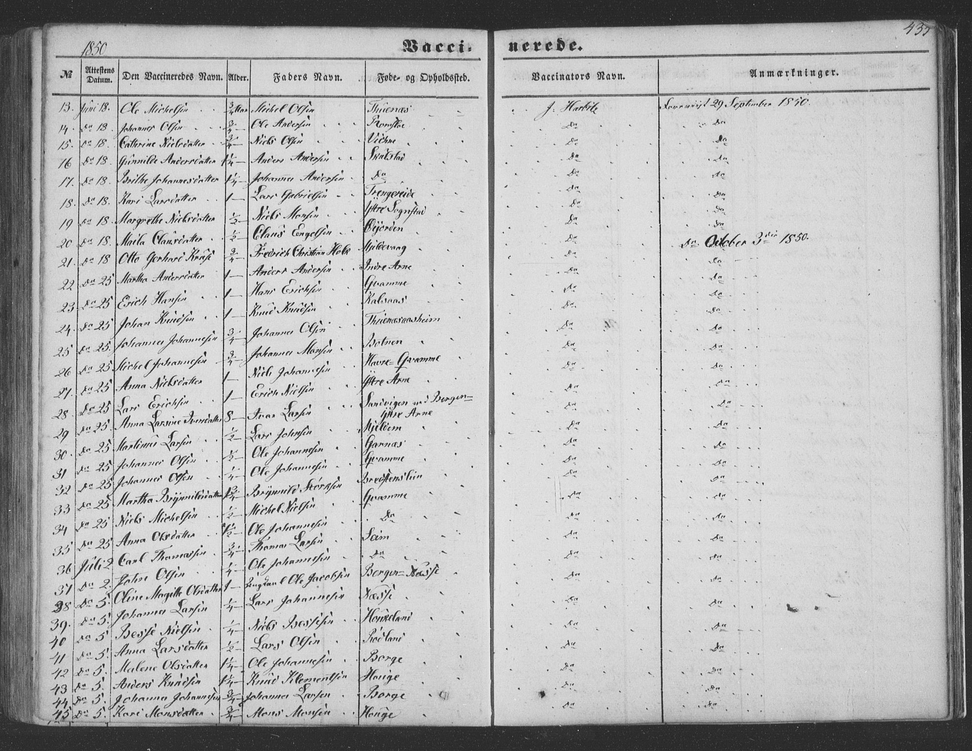 Haus sokneprestembete, SAB/A-75601/H/Haa: Parish register (official) no. A 16 II, 1848-1857, p. 435