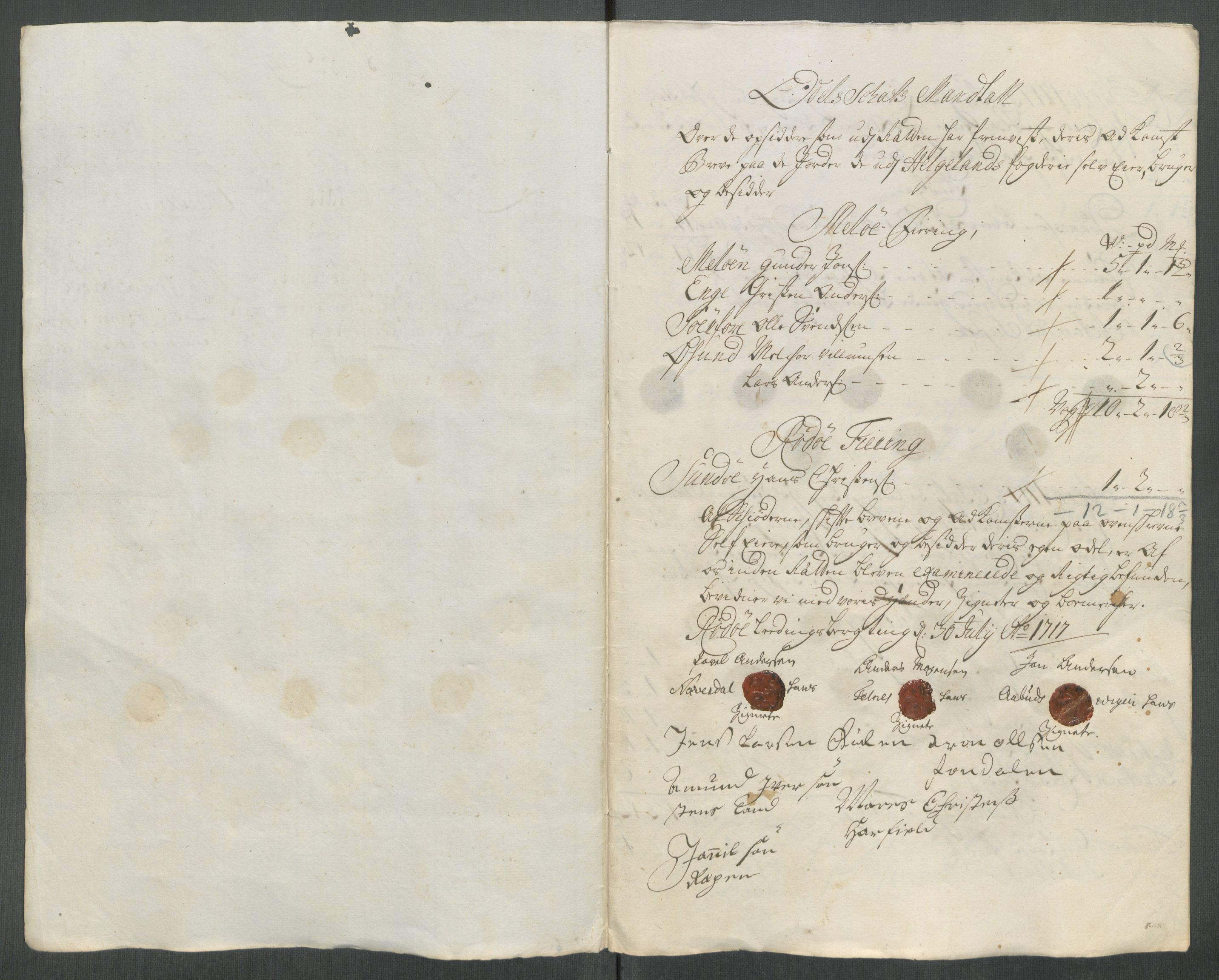 Rentekammeret inntil 1814, Reviderte regnskaper, Fogderegnskap, RA/EA-4092/R65/L4515: Fogderegnskap Helgeland, 1717, p. 312