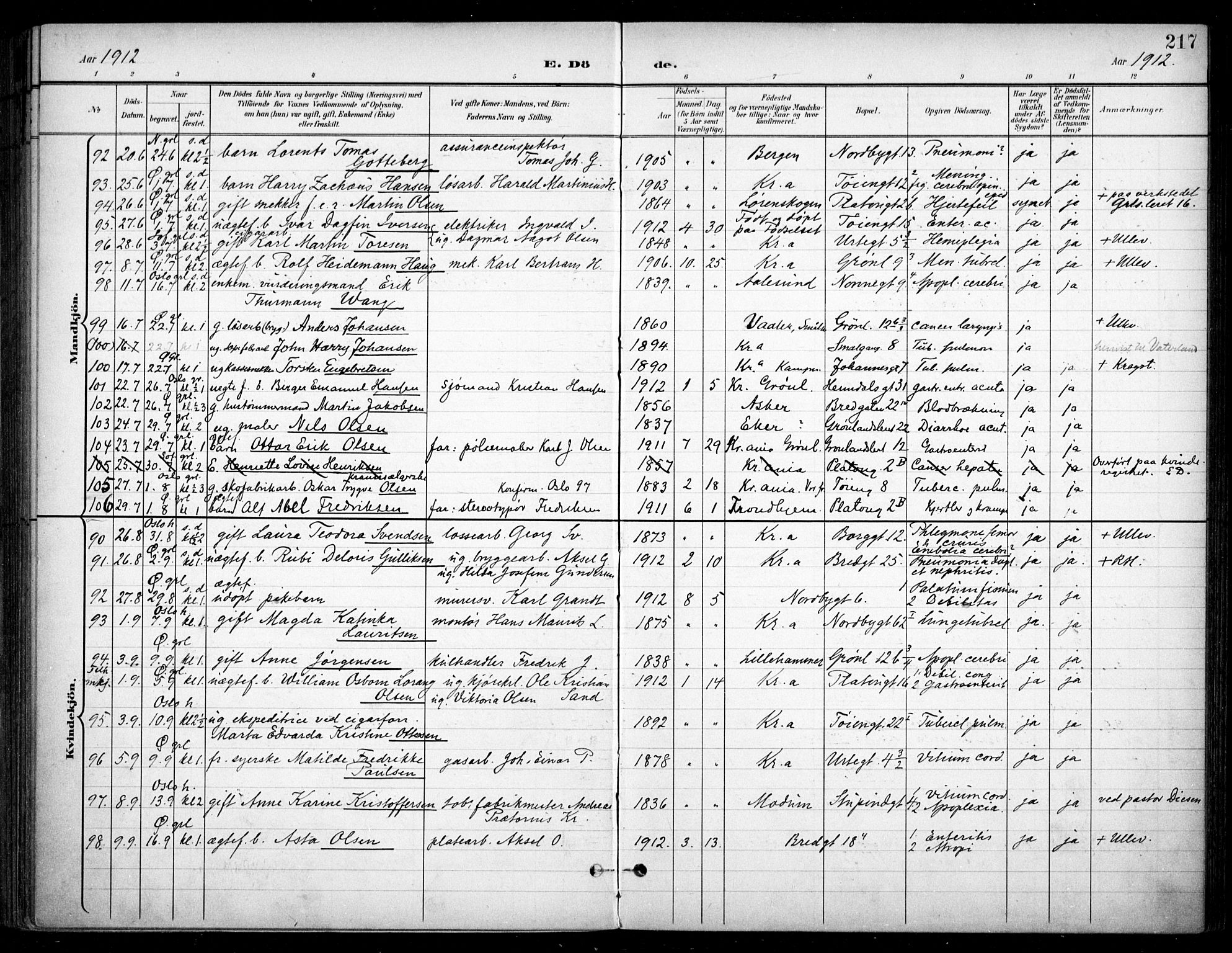 Grønland prestekontor Kirkebøker, SAO/A-10848/F/Fa/L0016: Parish register (official) no. 16, 1898-1918, p. 217