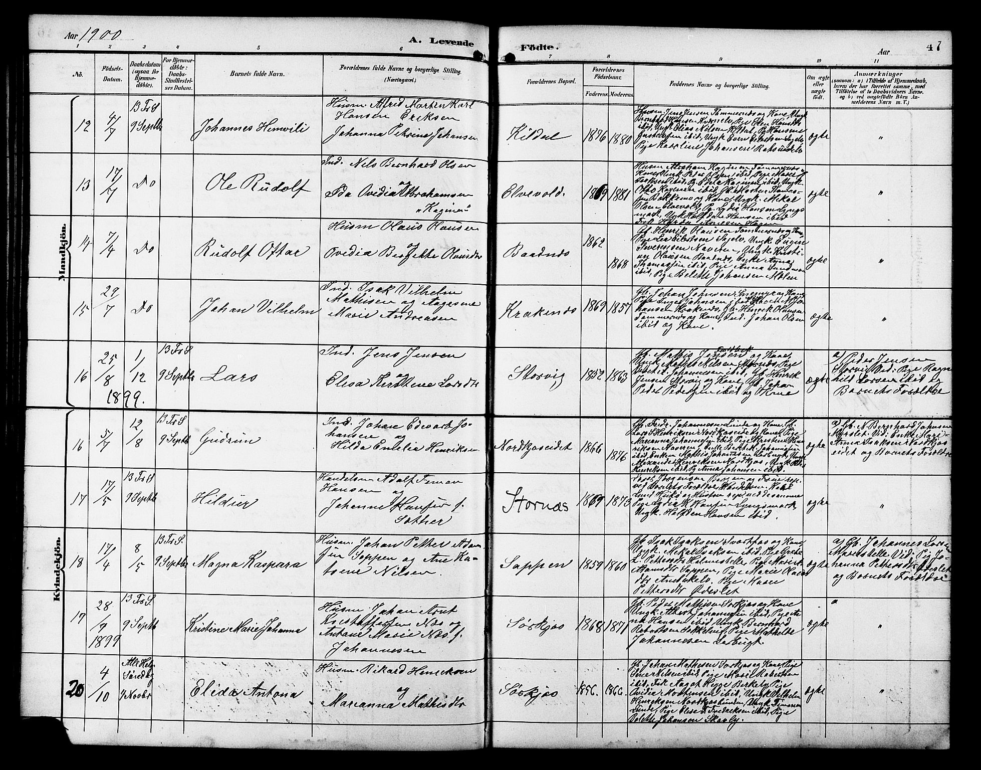 Skjervøy sokneprestkontor, AV/SATØ-S-1300/H/Ha/Hab/L0021klokker: Parish register (copy) no. 21, 1893-1910, p. 47