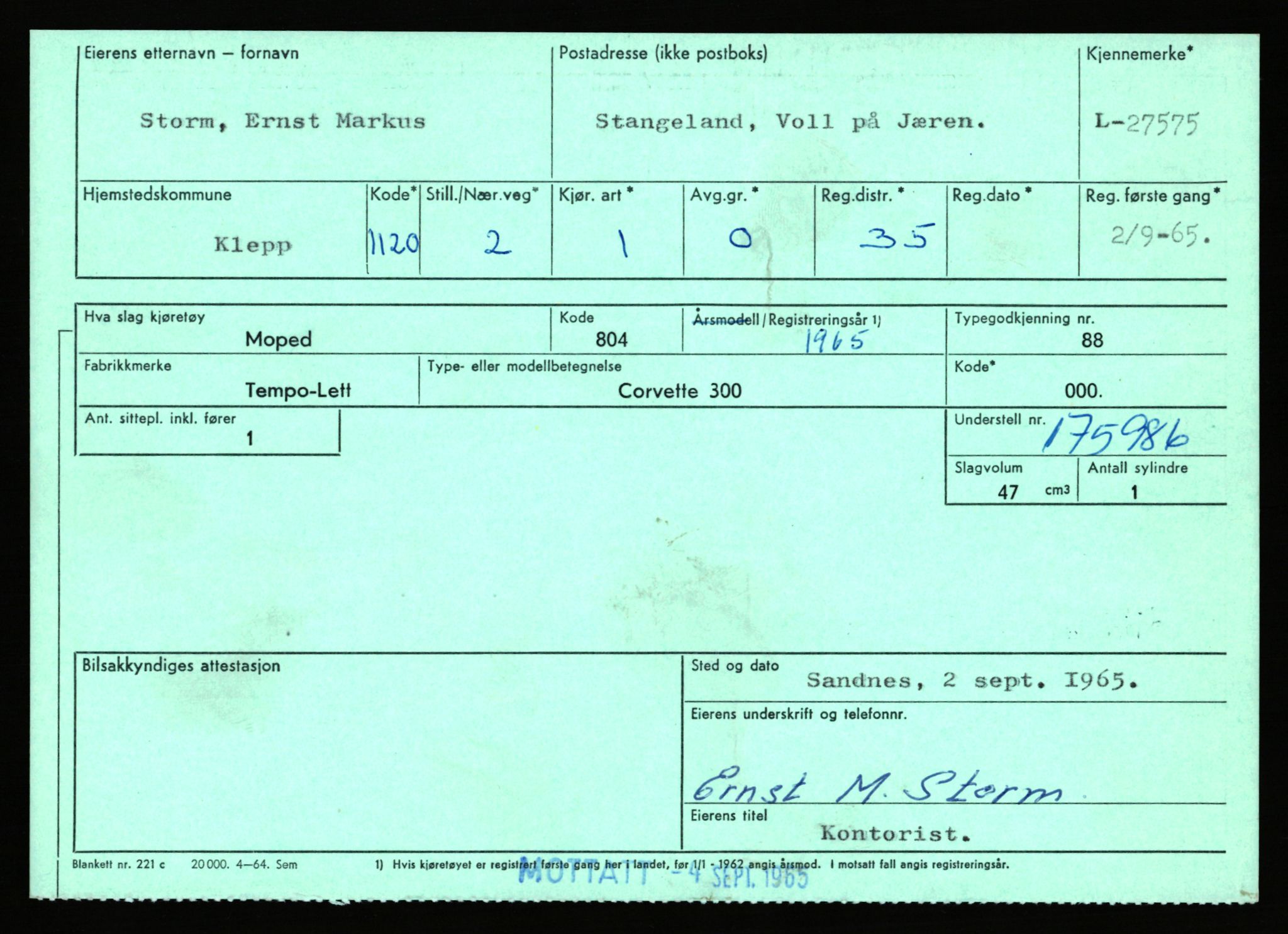 Stavanger trafikkstasjon, AV/SAST-A-101942/0/F/L0045: L-27000 - L-27799, 1930-1971, p. 1417