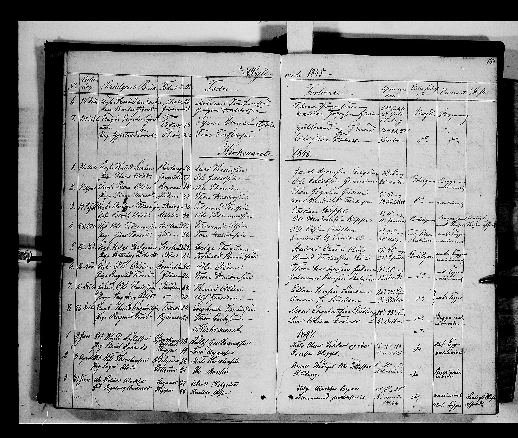 Nord-Aurdal prestekontor, SAH/PREST-132/H/Ha/Haa/L0006: Parish register (official) no. 6, 1842-1863, p. 183