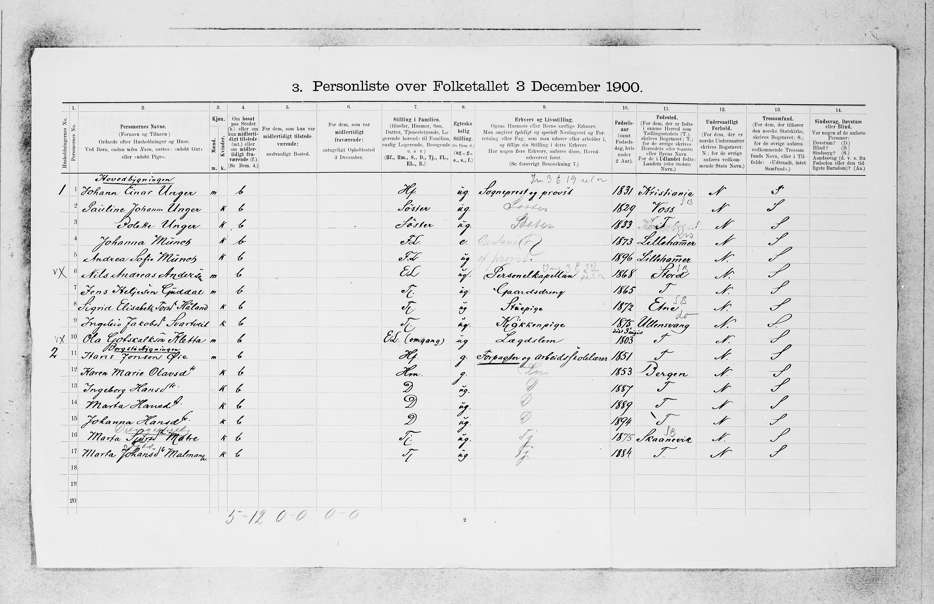 SAB, 1900 census for Kvinnherad, 1900, p. 838