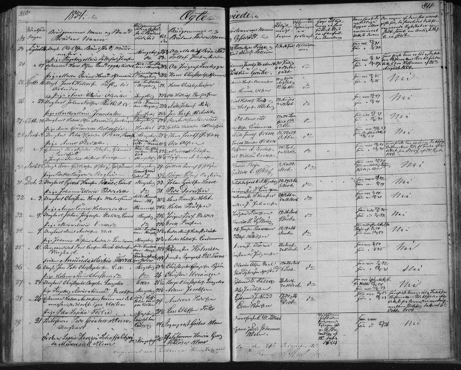 Kongsberg kirkebøker, SAKO/A-22/F/Fa/L0009: Parish register (official) no. I 9, 1839-1858, p. 410-411