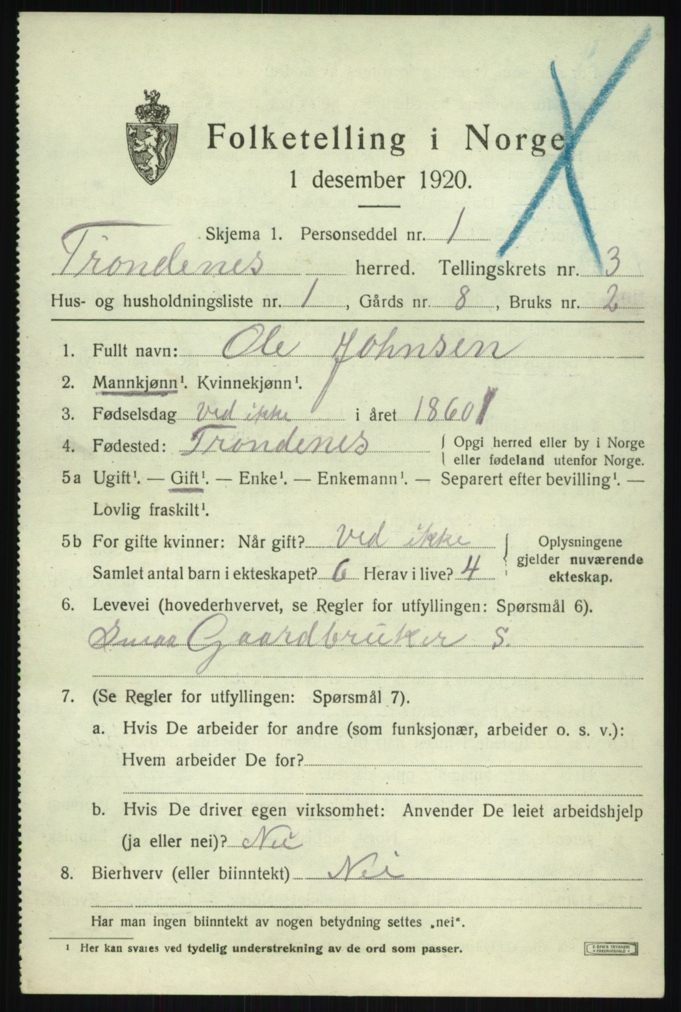 SATØ, 1920 census for Trondenes, 1920, p. 4393