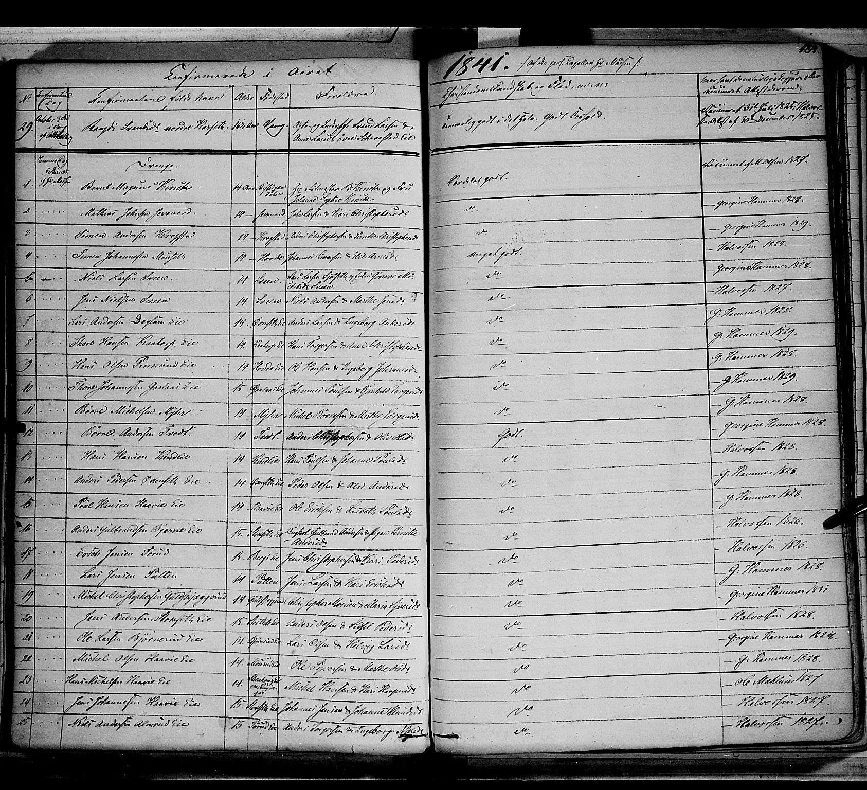 Vang prestekontor, Hedmark, SAH/PREST-008/H/Ha/Haa/L0010: Parish register (official) no. 10, 1841-1855, p. 184