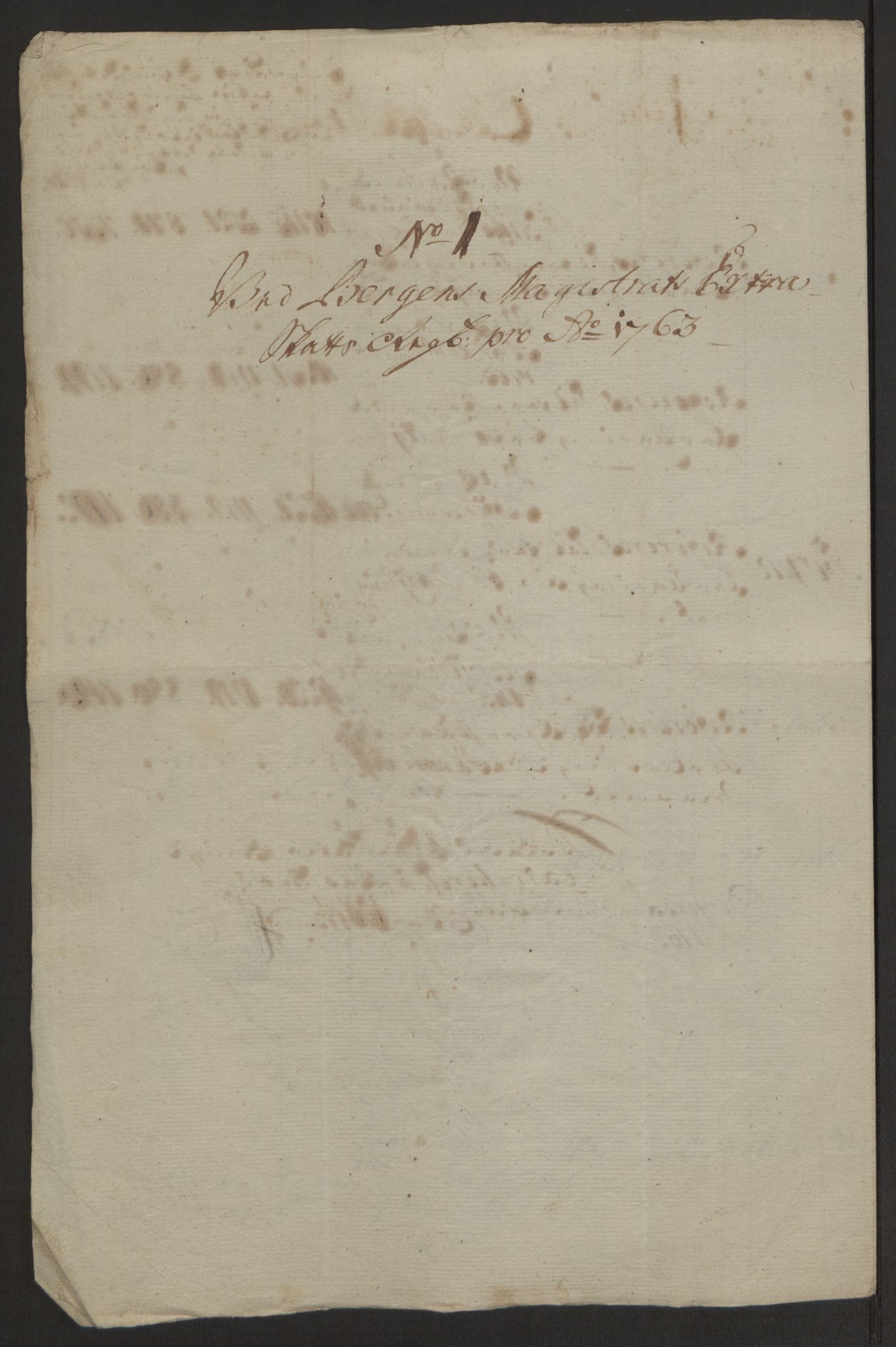 Rentekammeret inntil 1814, Reviderte regnskaper, Byregnskaper, AV/RA-EA-4066/R/Rp/L0366/0001: [P20] Kontribusjonsregnskap / Ekstraskatt, 1763, p. 25