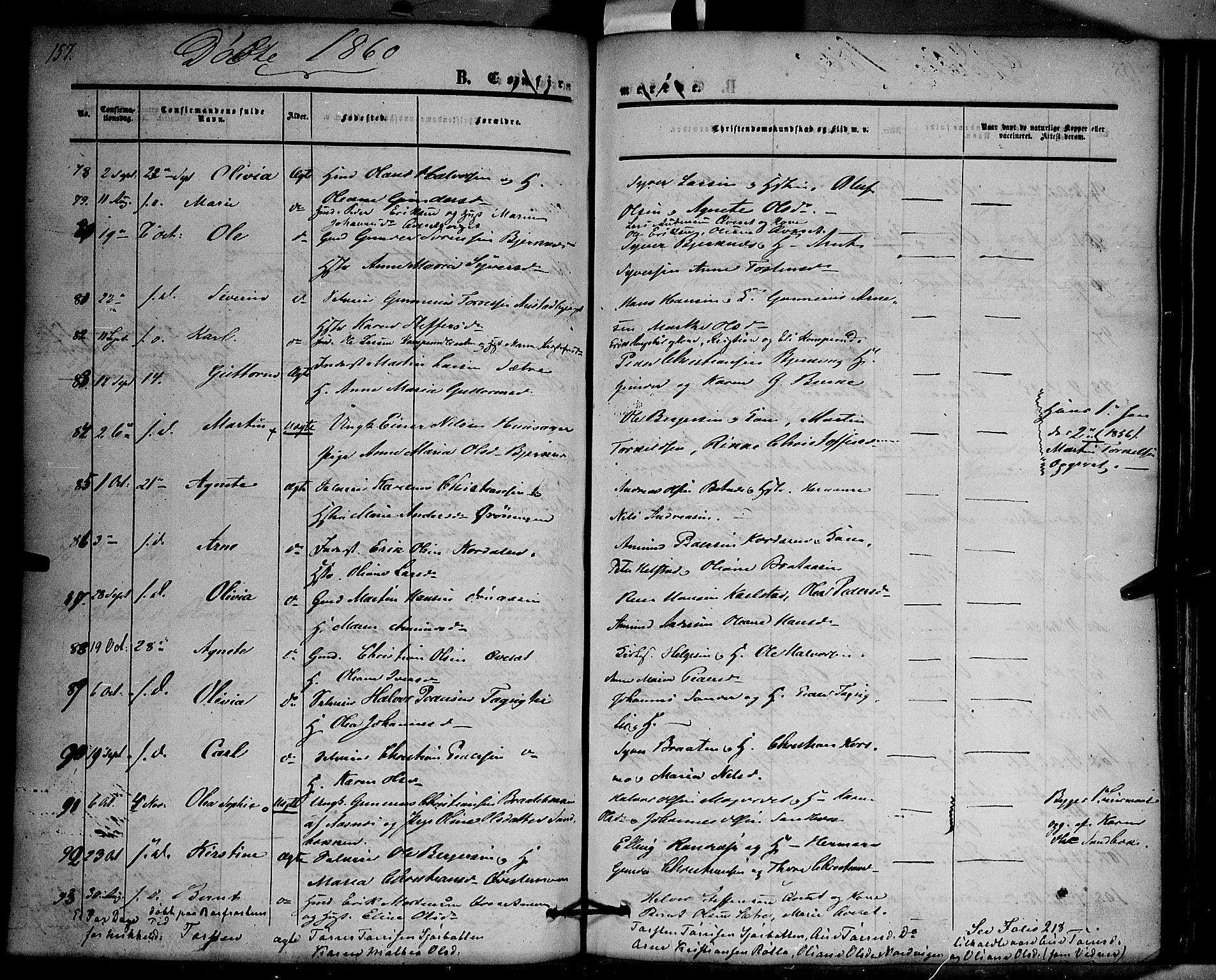 Hof prestekontor, AV/SAH-PREST-038/H/Ha/Haa/L0008: Parish register (official) no. 8, 1849-1861, p. 157