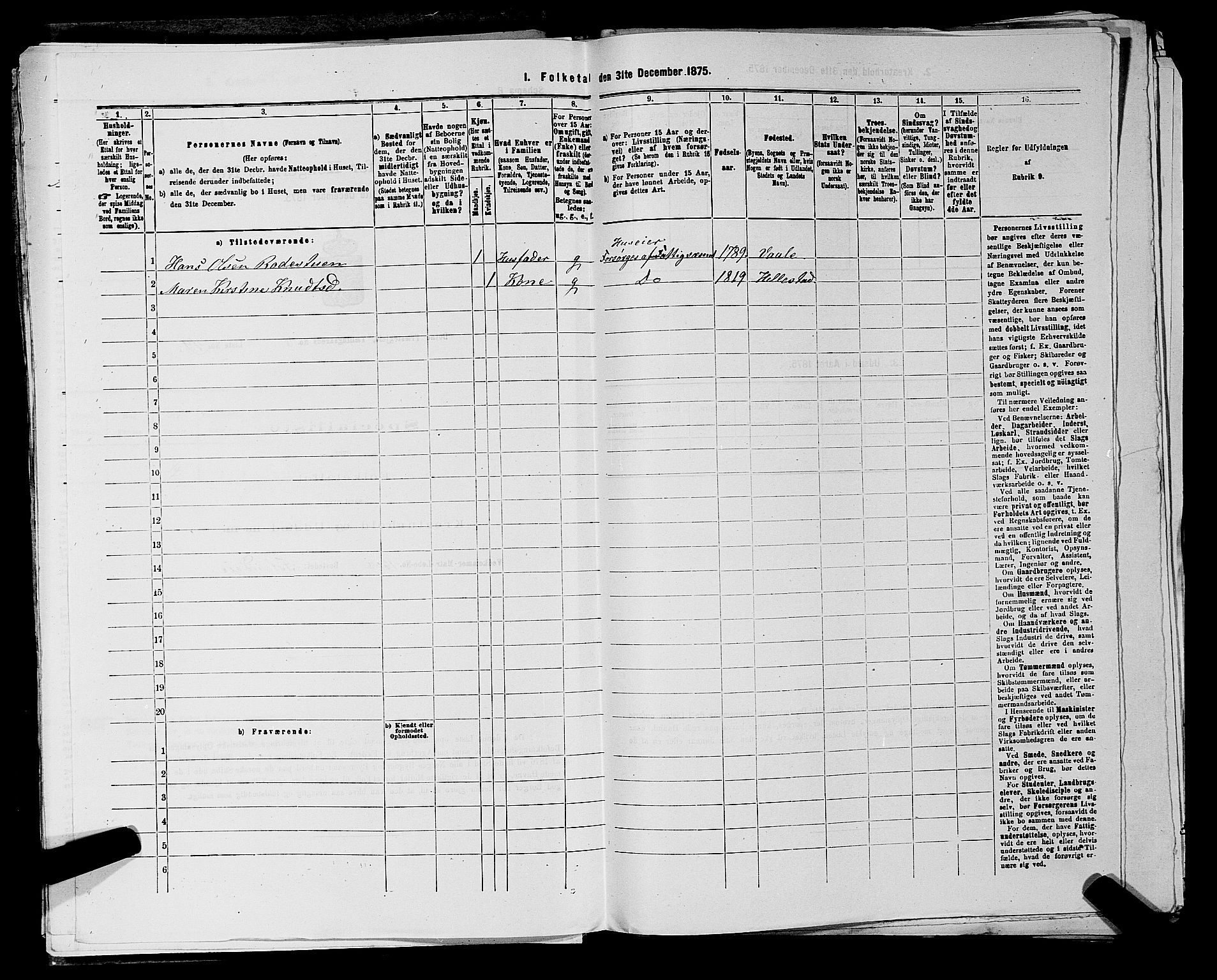 SAKO, 1875 census for 0715P Botne, 1875, p. 575