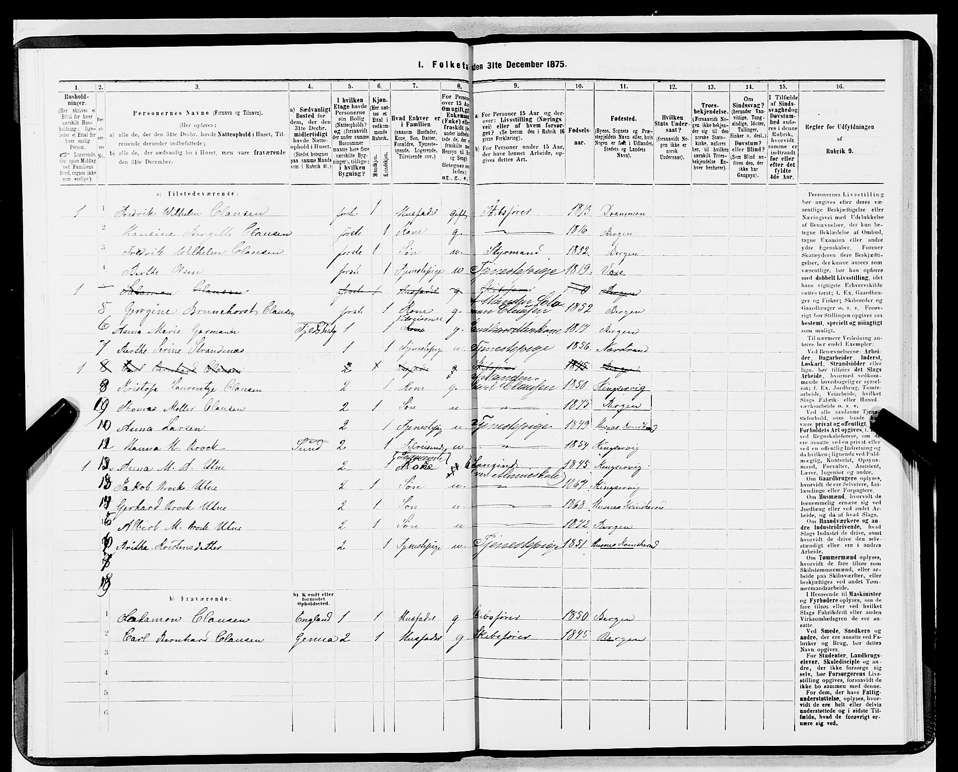 SAB, 1875 census for 1301 Bergen, 1875, p. 1357