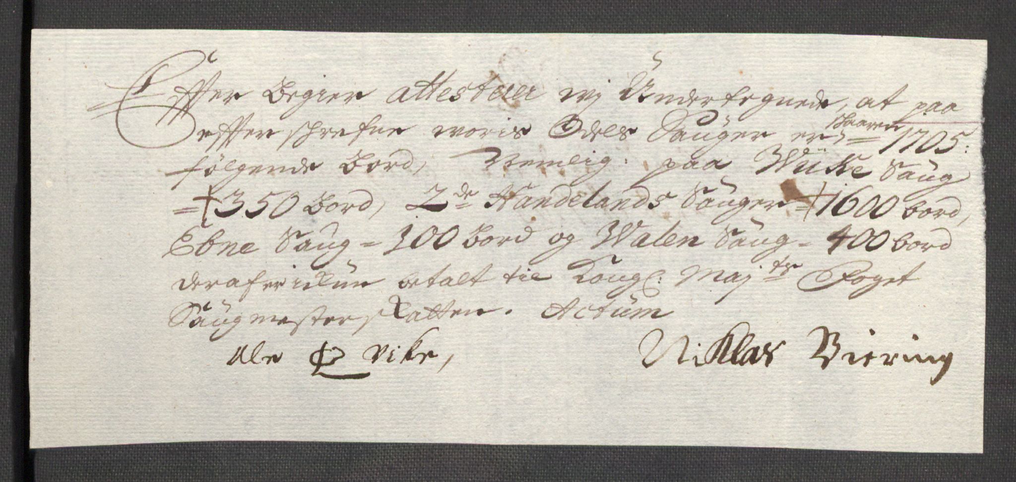 Rentekammeret inntil 1814, Reviderte regnskaper, Fogderegnskap, AV/RA-EA-4092/R48/L2983: Fogderegnskap Sunnhordland og Hardanger, 1705, p. 129