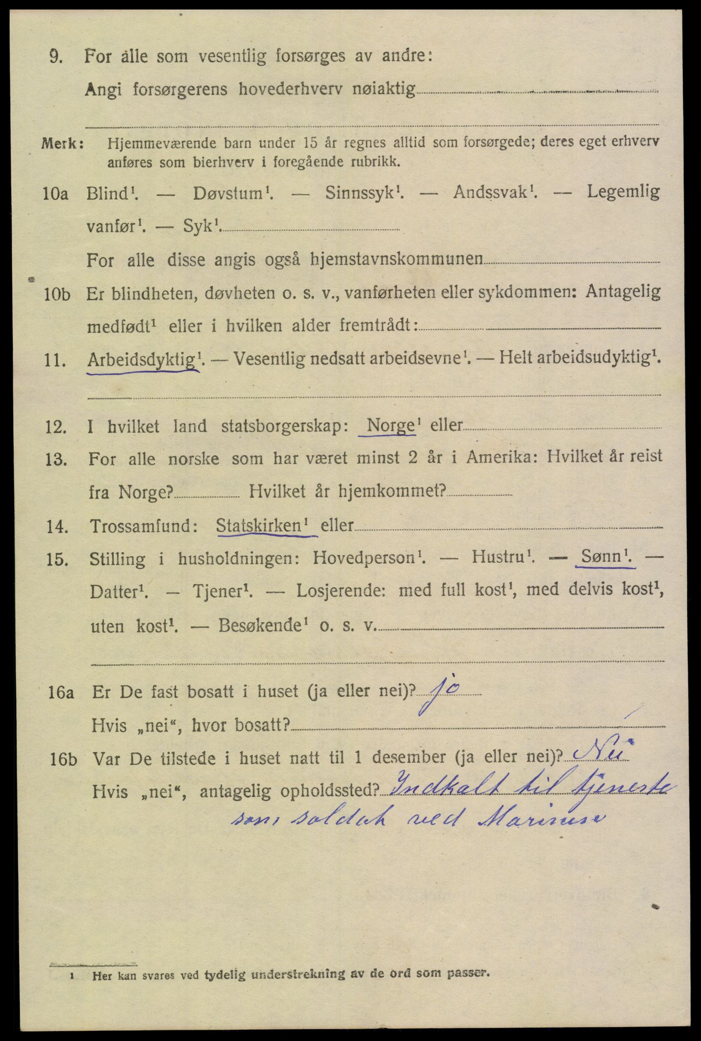 SAK, 1920 census for Froland, 1920, p. 2620