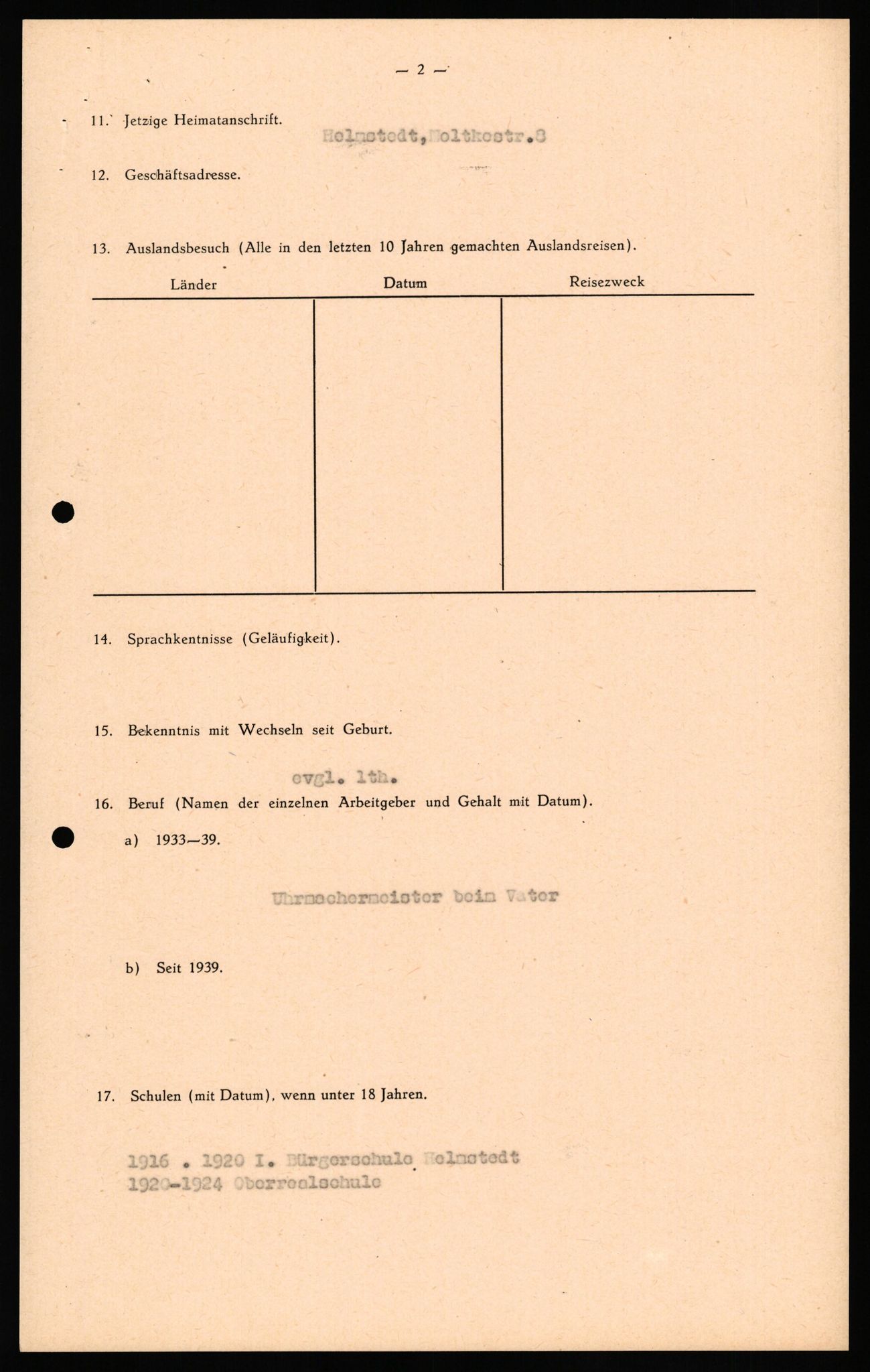 Forsvaret, Forsvarets overkommando II, AV/RA-RAFA-3915/D/Db/L0035: CI Questionaires. Tyske okkupasjonsstyrker i Norge. Tyskere., 1945-1946, p. 465