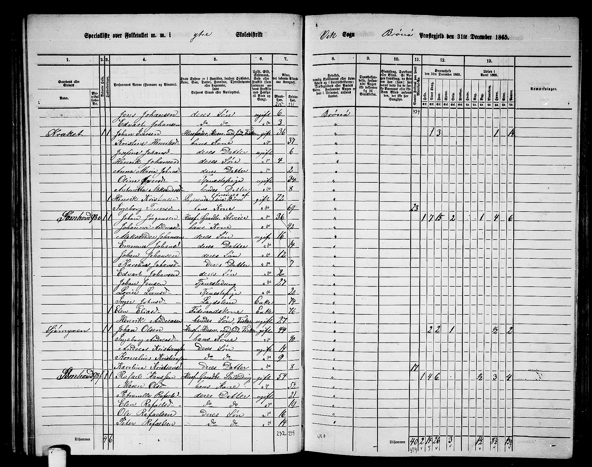 RA, 1865 census for Brønnøy, 1865, p. 49