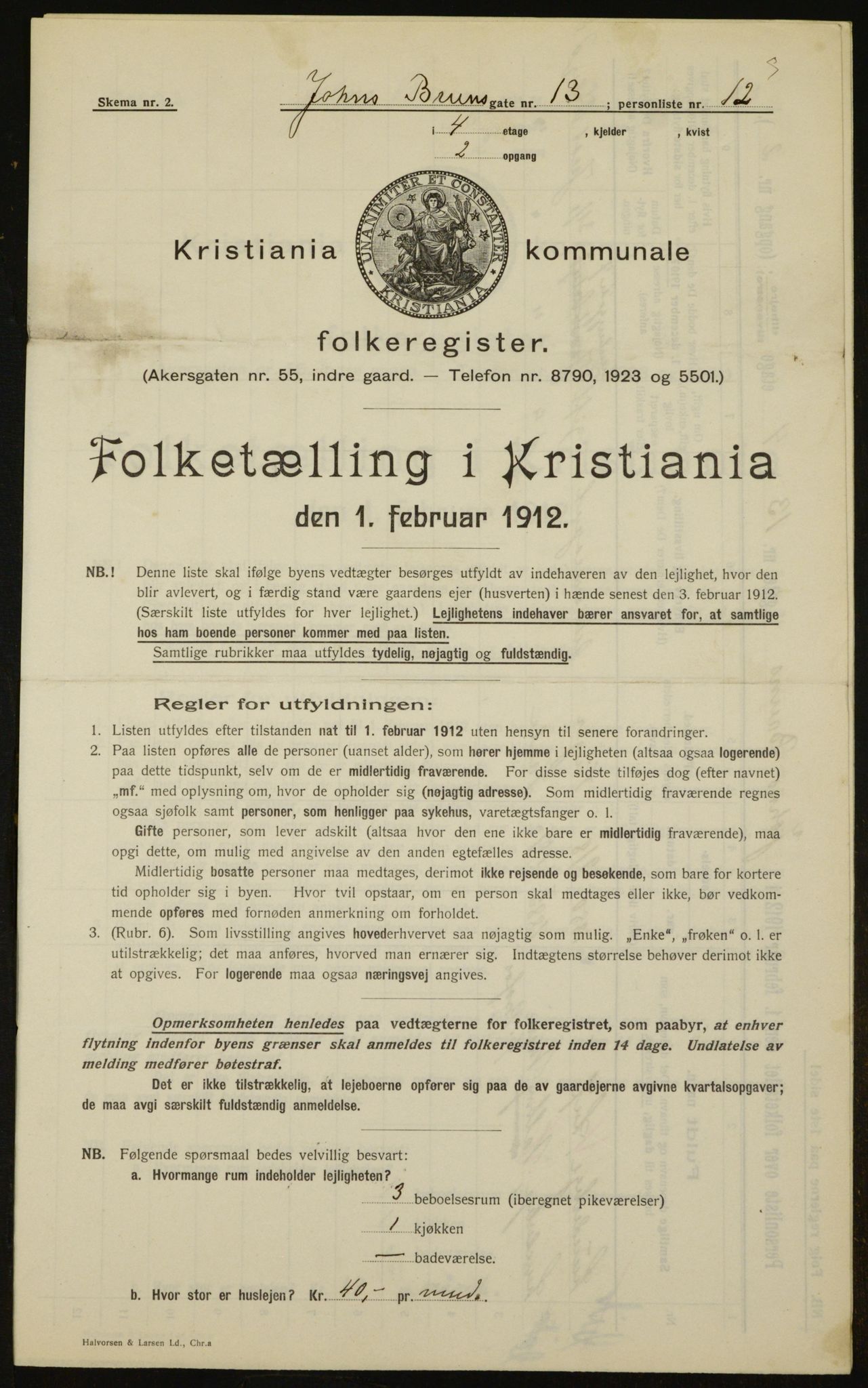 OBA, Municipal Census 1912 for Kristiania, 1912, p. 47466