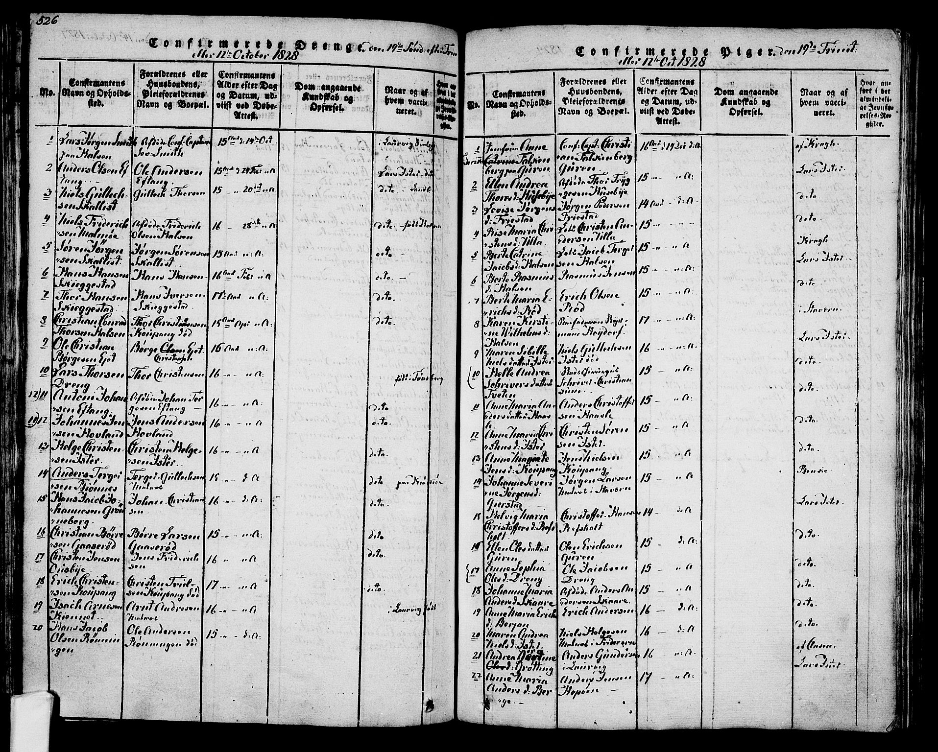 Tjølling kirkebøker, SAKO/A-60/F/Fa/L0005: Parish register (official) no. 5, 1814-1836, p. 526-527