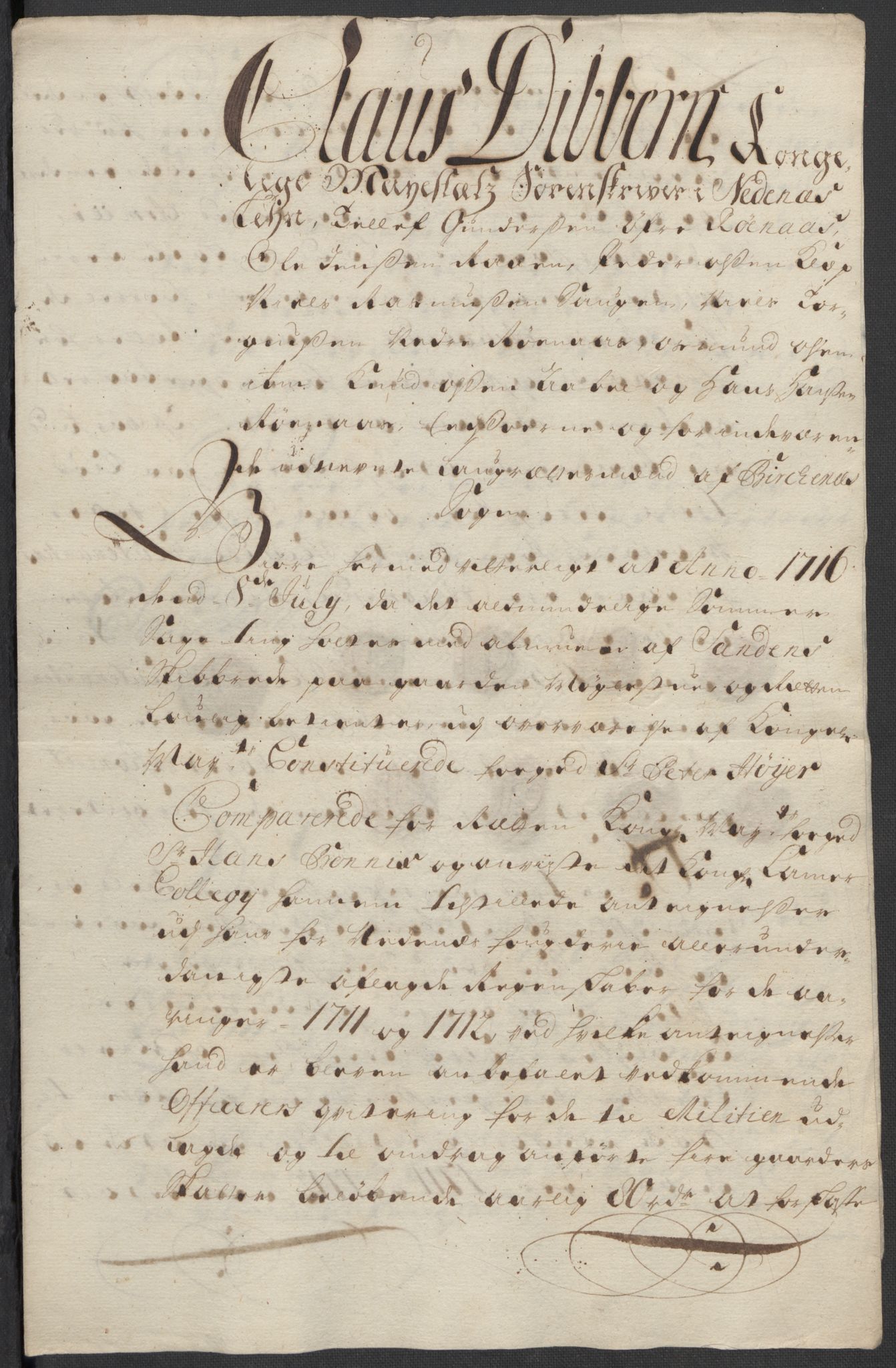 Rentekammeret inntil 1814, Reviderte regnskaper, Fogderegnskap, AV/RA-EA-4092/R39/L2320: Fogderegnskap Nedenes, 1712, p. 571