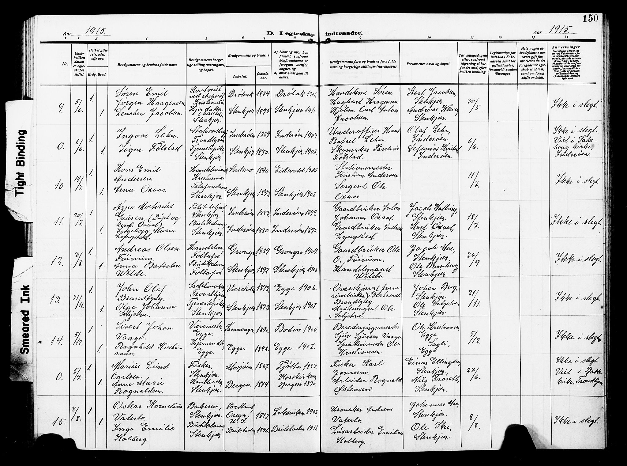 Ministerialprotokoller, klokkerbøker og fødselsregistre - Nord-Trøndelag, AV/SAT-A-1458/739/L0376: Parish register (copy) no. 739C04, 1908-1917, p. 150