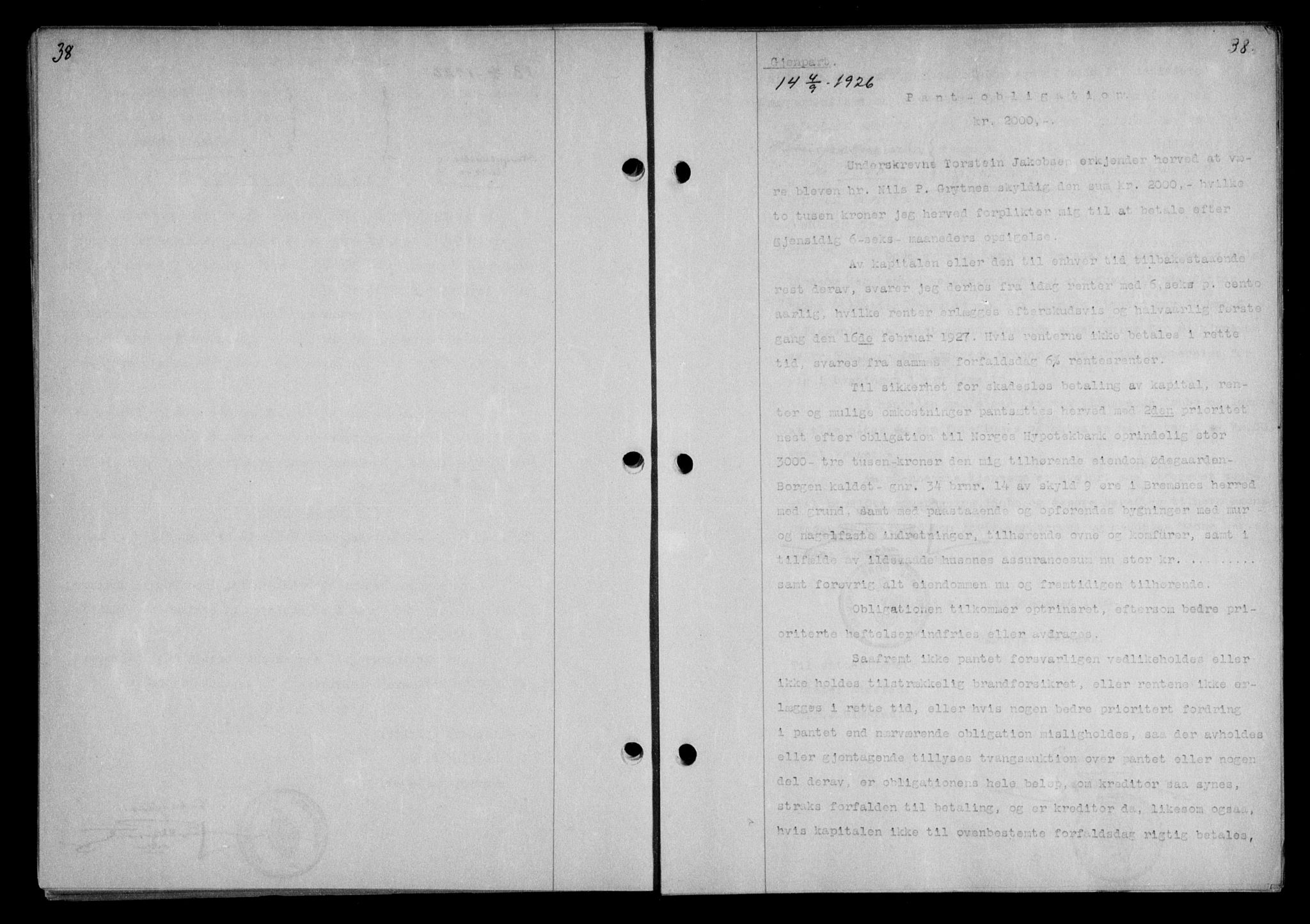 Nordmøre sorenskriveri, AV/SAT-A-4132/1/2/2Ca/L0061: Mortgage book no. 51, 1926-1927, Deed date: 04.09.1926