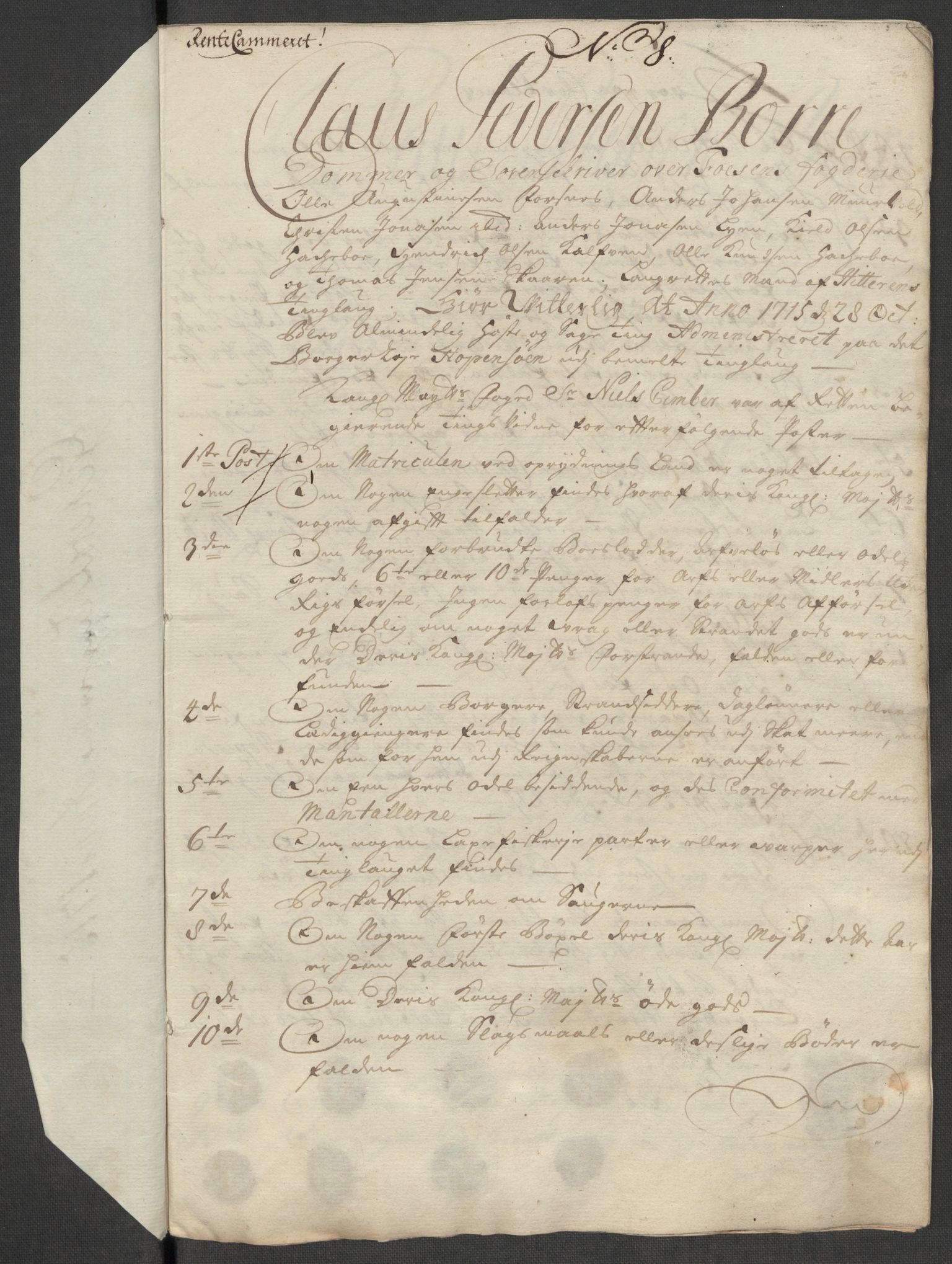 Rentekammeret inntil 1814, Reviderte regnskaper, Fogderegnskap, RA/EA-4092/R57/L3863: Fogderegnskap Fosen, 1715, p. 105